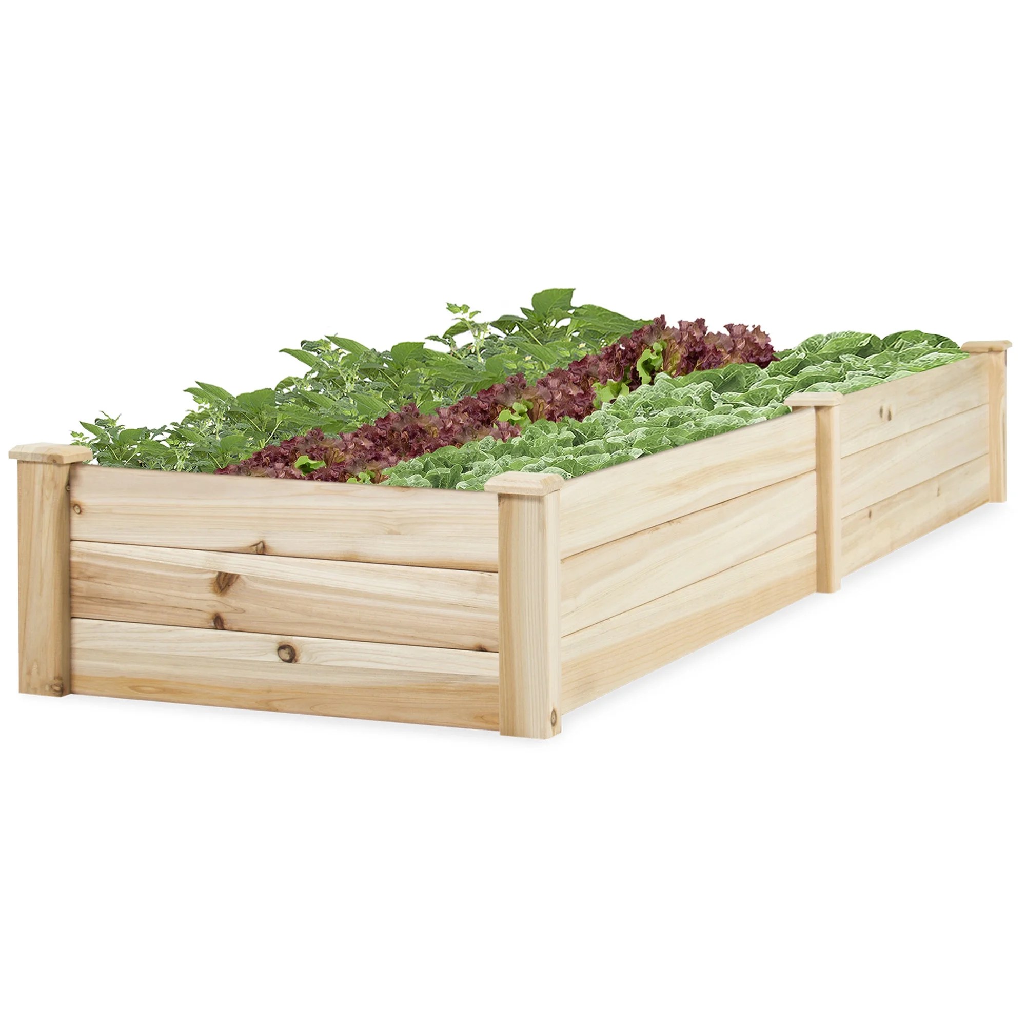 Best Choice Products Wooden Raised Garden Bed Natural