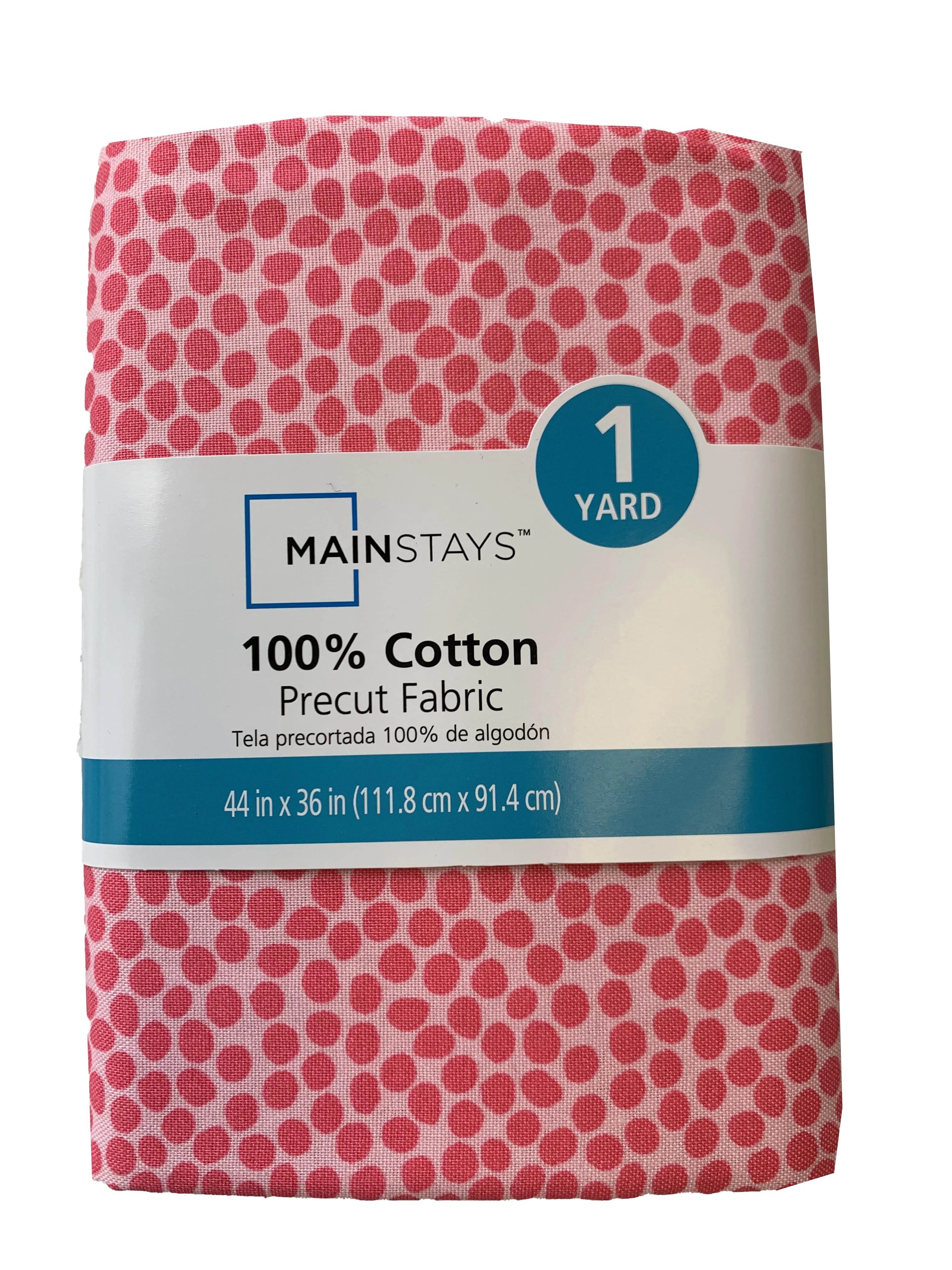 Mainstays 100 Cotton 1 Yard Precut Fabric Pink Dot