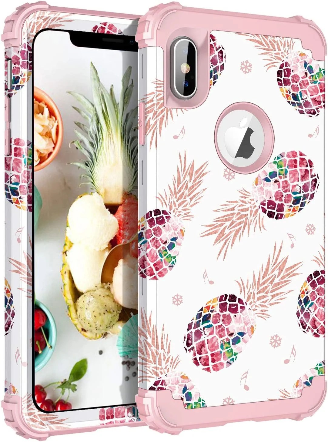 Casetego Compatible iPhone Xs Max Case,Floral 3 in 1 Heavy Duty Hybrid