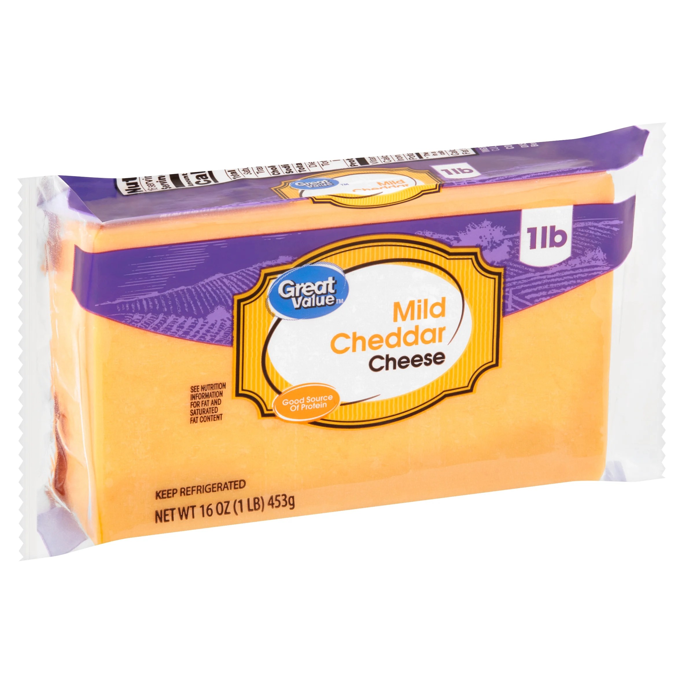 Great Value Mild Cheddar Cheese, 16 oz
