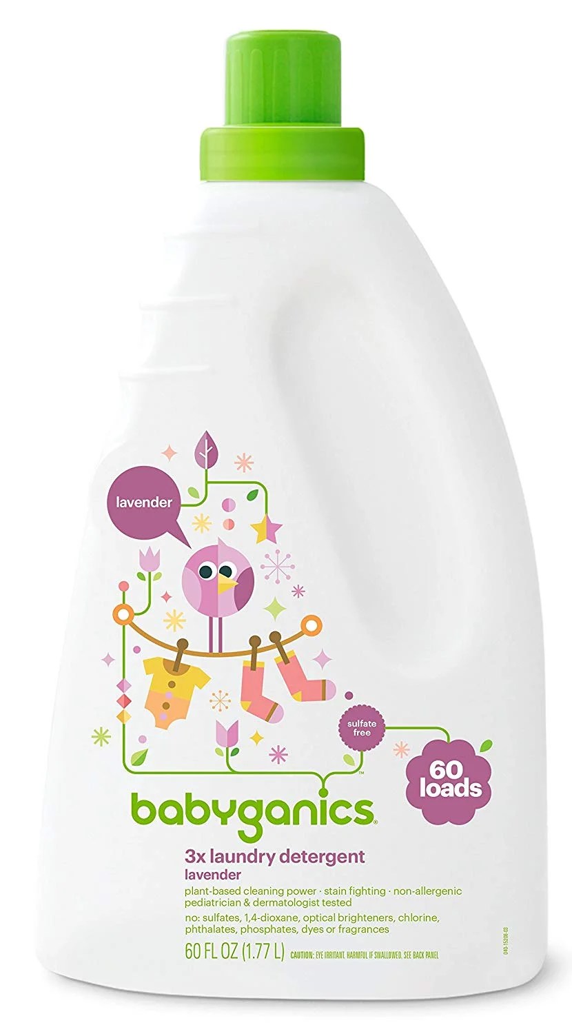 Babyganics 3X Baby Laundry Detergent, Lavender, 60 Fluid Ounce 1 Pack