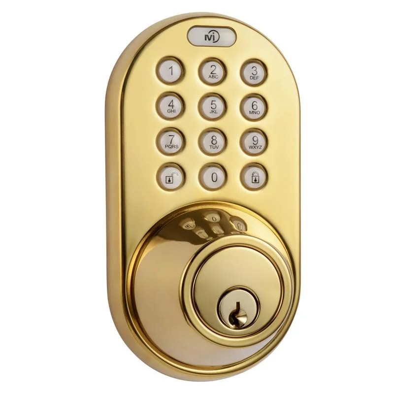 MiLocks Digital Deadbolt Door Lock, Polished Brass Finish