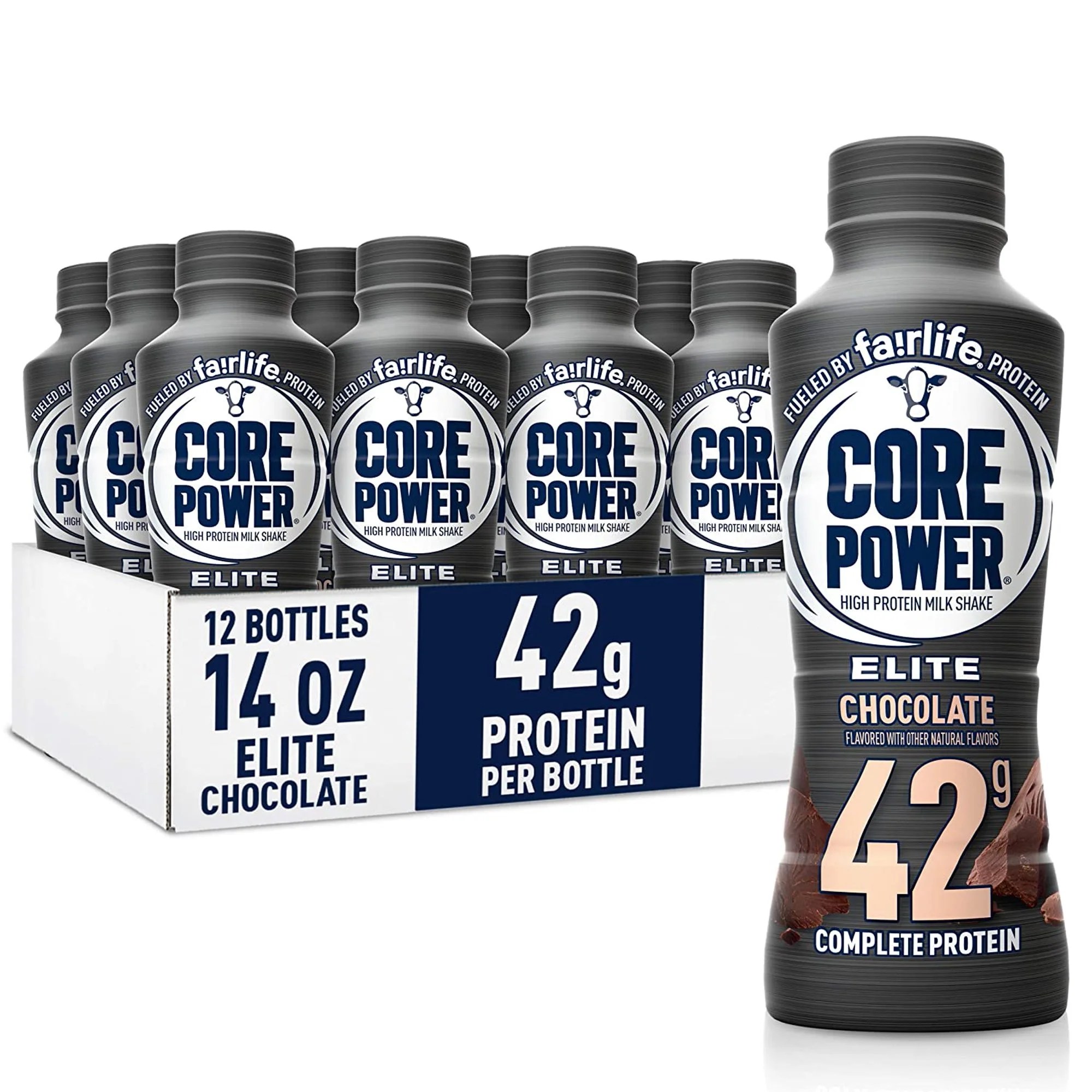 Core Power Elite High Protein Shakes (42g), chocolate, Ready to Drink for Workout Recovery, 14