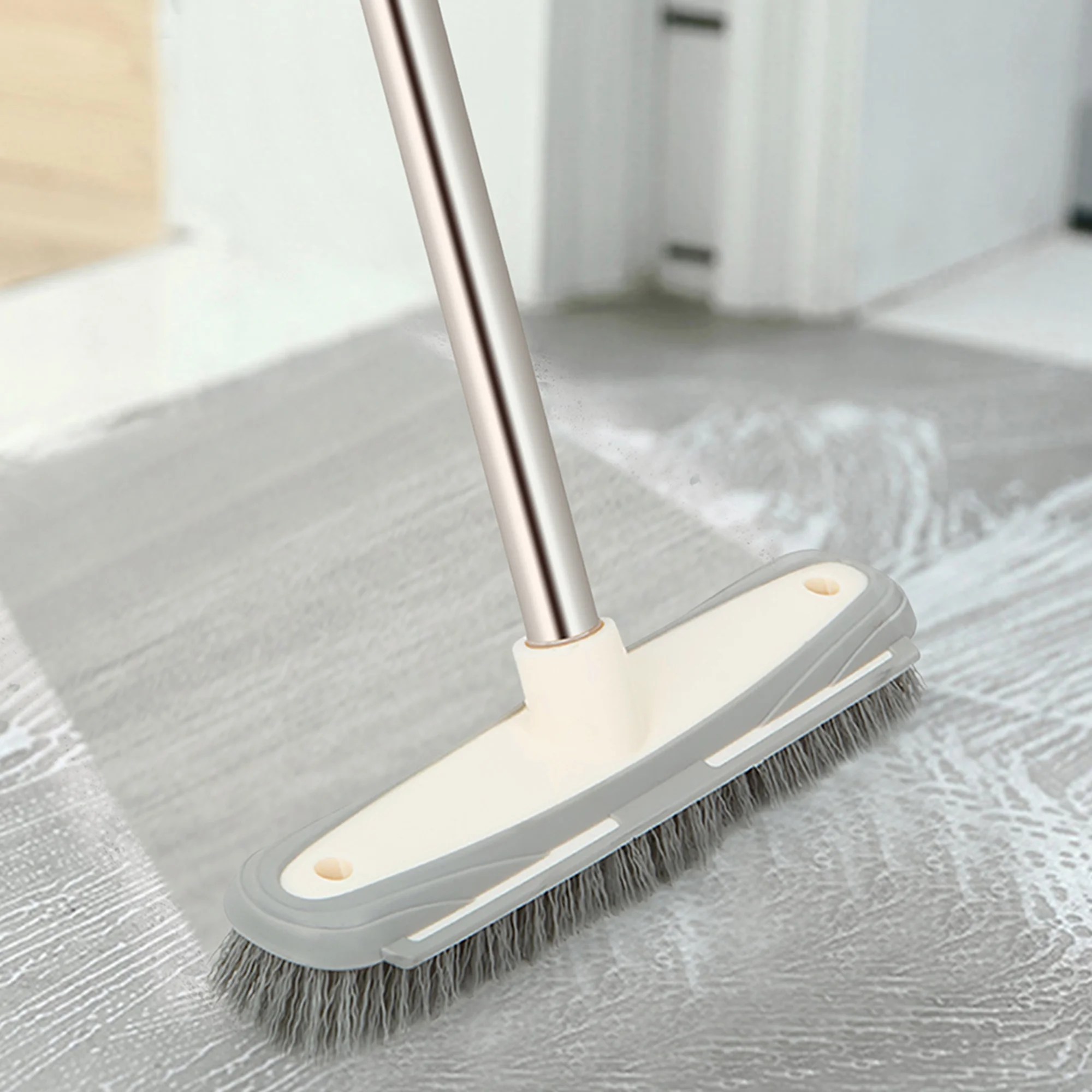 Multipurpose Floor Scrub Brush,Stainless Metal Handle, Scrubber with