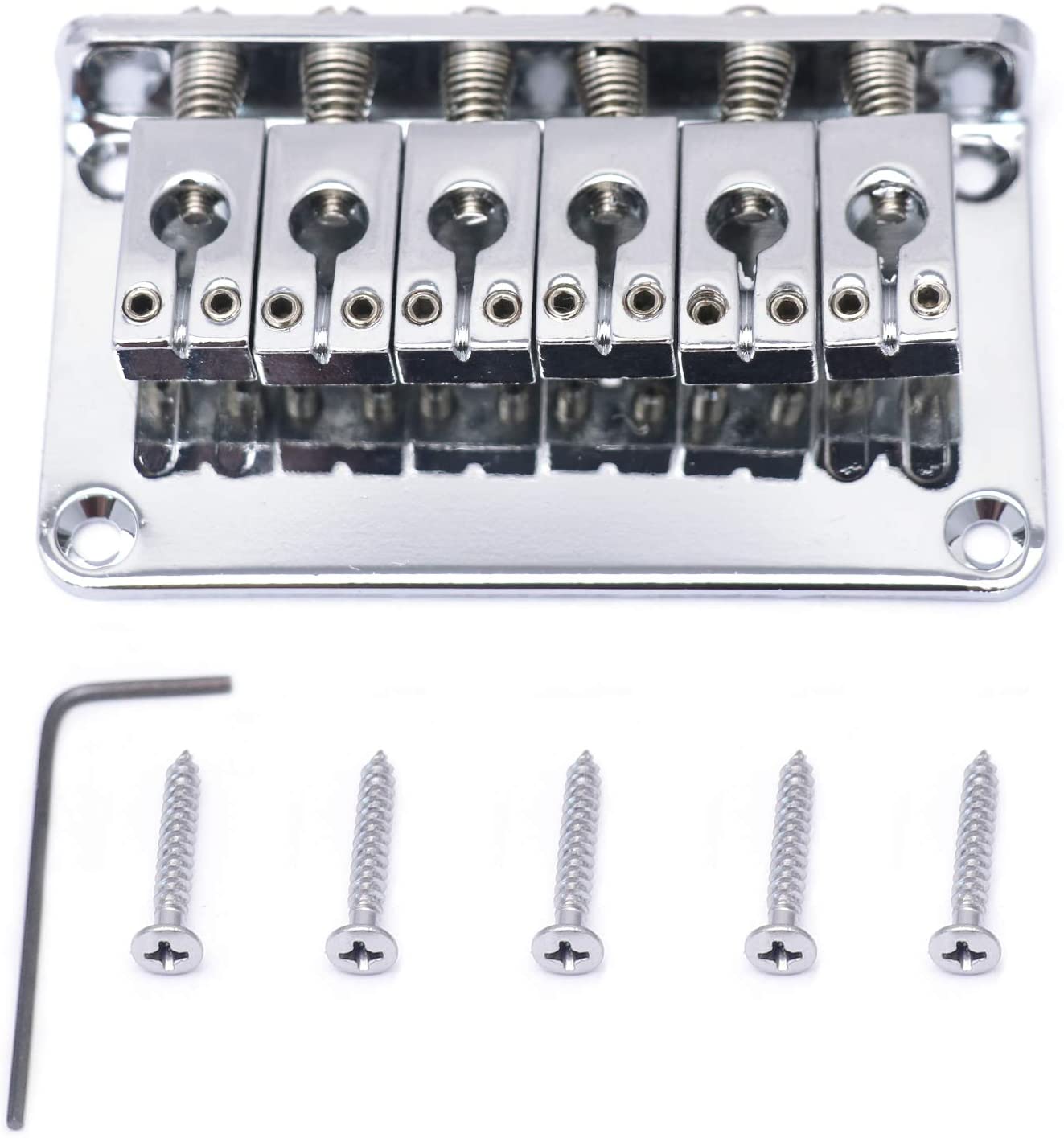 Metallor Hardtail Bridge for Strat Tele Electric Guitar Chrome in