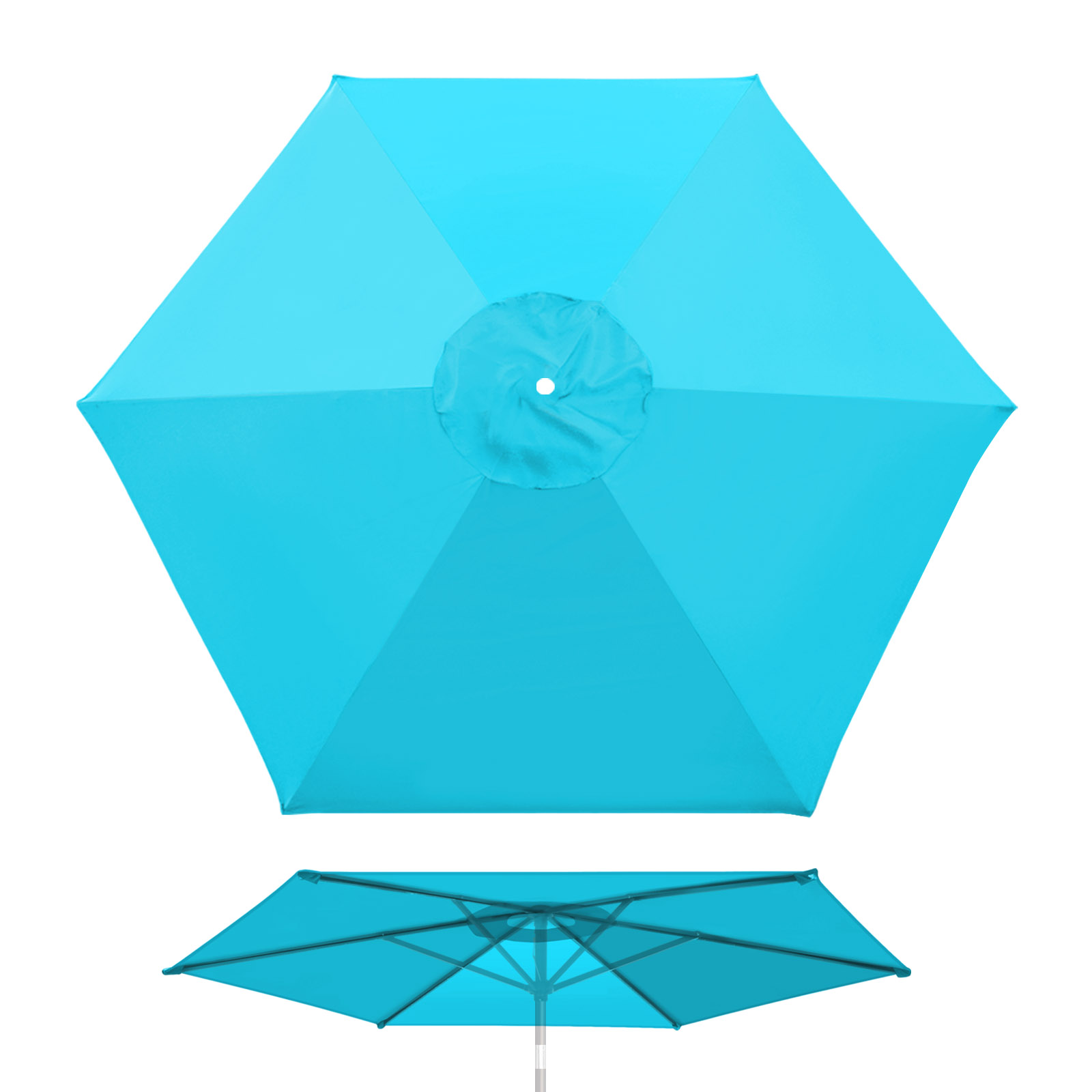 YardGrow 8.2ft 6 Ribs Patio Umbrella Replacement Canopy Market Umbrella