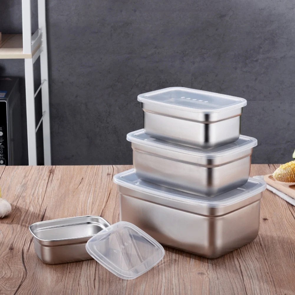 YLSHRF 4Pcs Stainless Steel Food Containers with Leakproof Lids