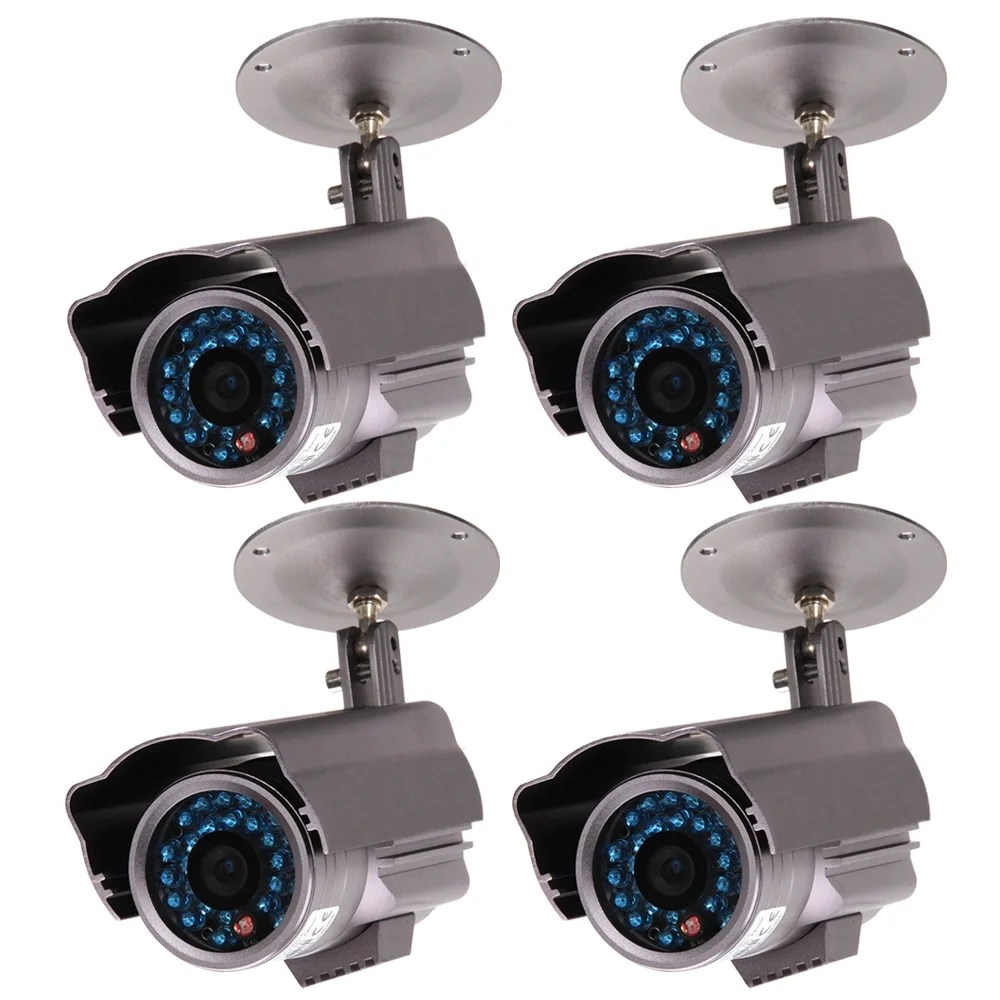 VideoSecu 4 Packs Builtin Sony CCD Security Camera Outdoor Wide Angle