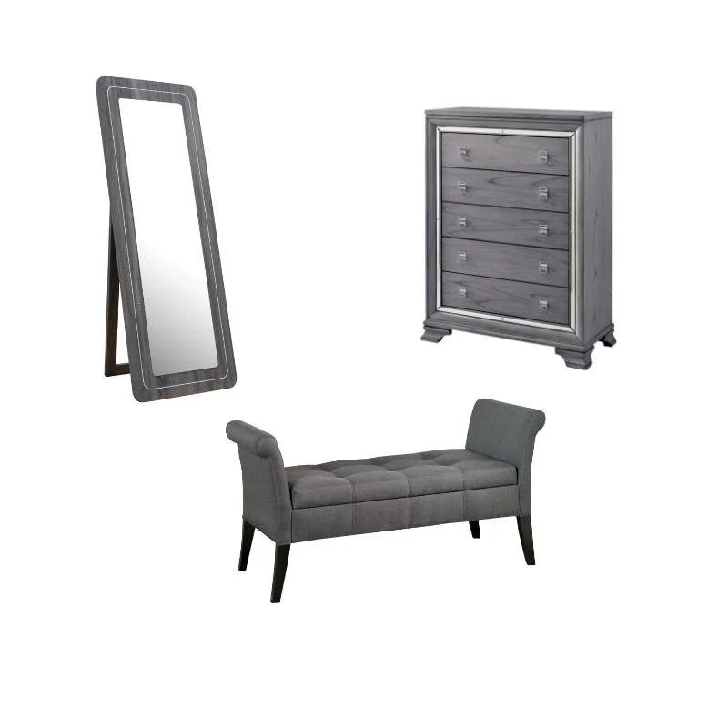 Furniture of America Mecca Modern Bedroom 3Piece Accent Set