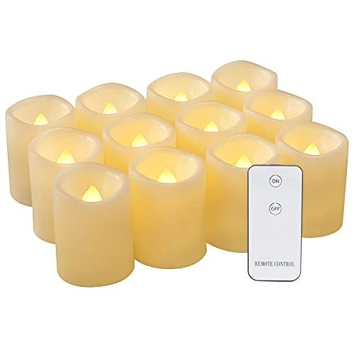 Eldnacele Flameless Flickering Votive Battery Operated Tealight Candles