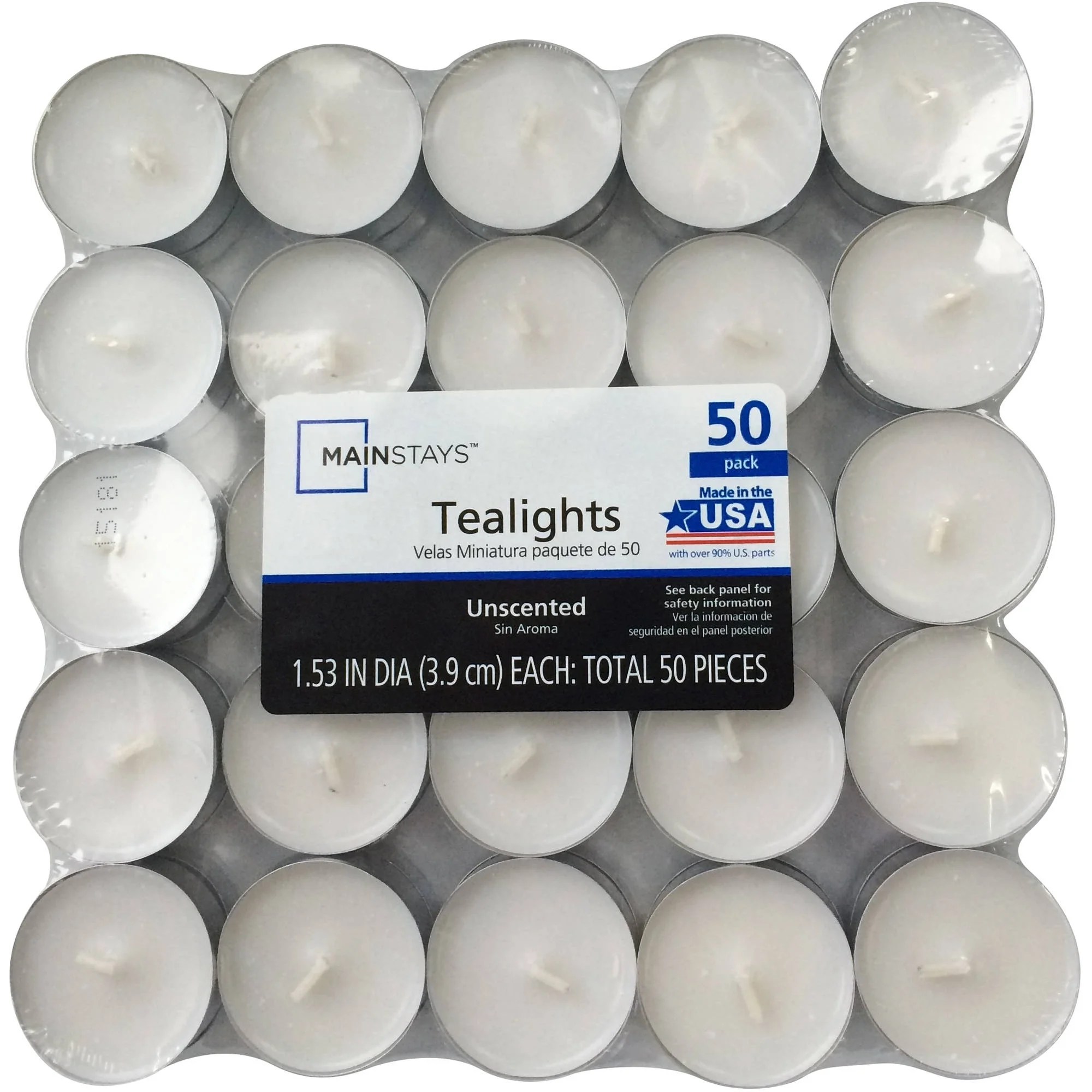 Mainstays Tealight Candle Pack, 50 Count