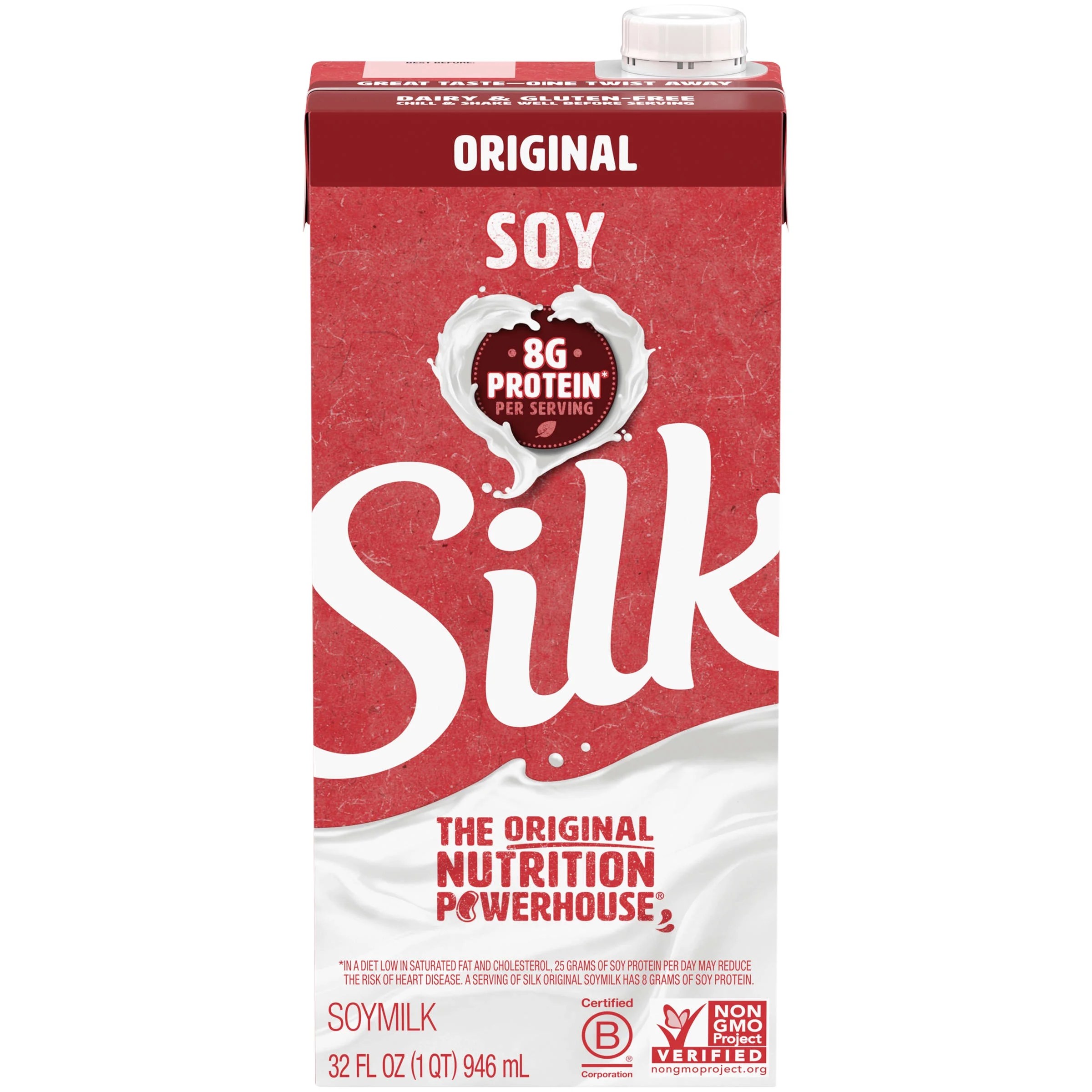 (6 Pack)Silk Soy Milk Plain Aseptic, 32ounces