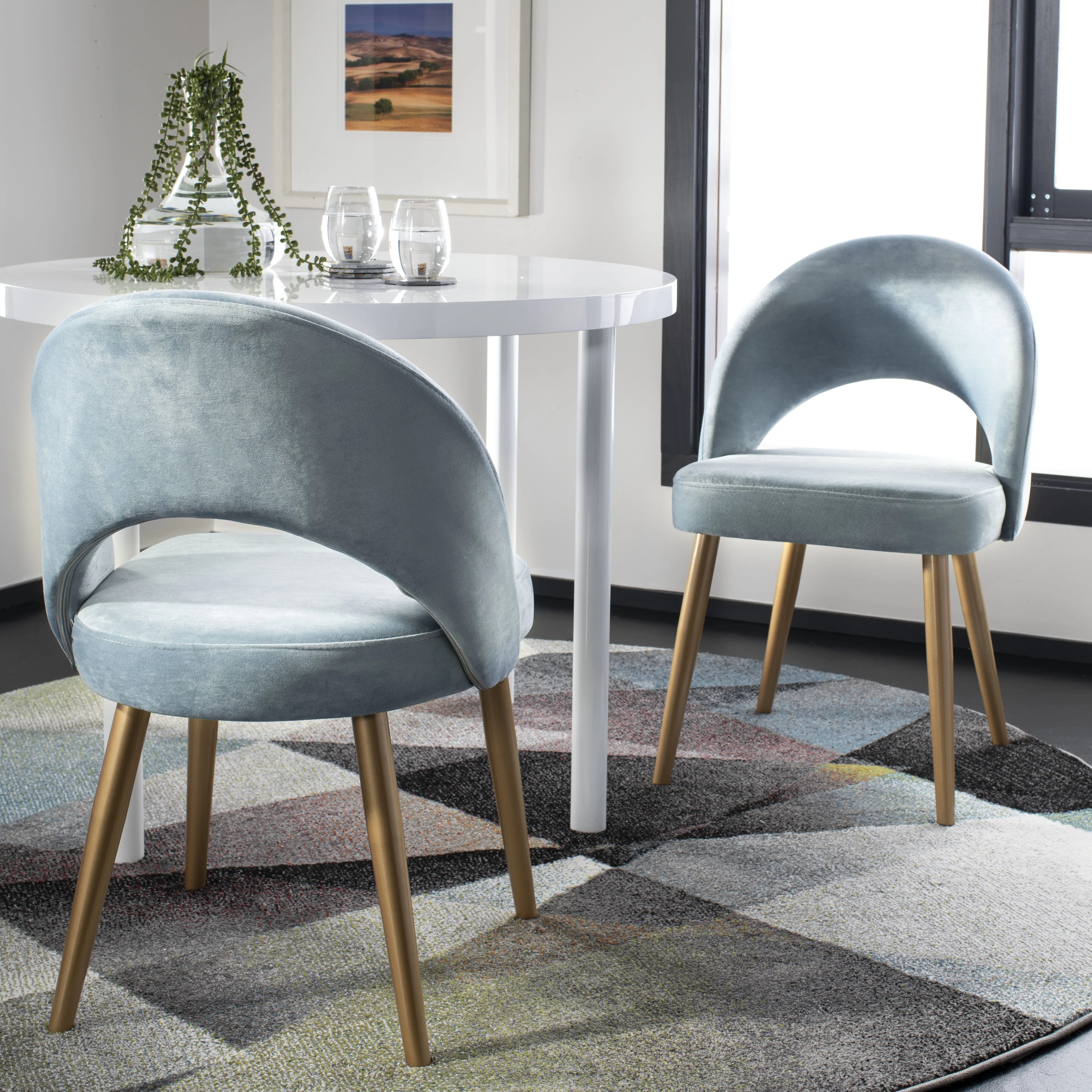 Safavieh Giani MidCentury Glam Retro Dining Chair, Set of 2 Walmart