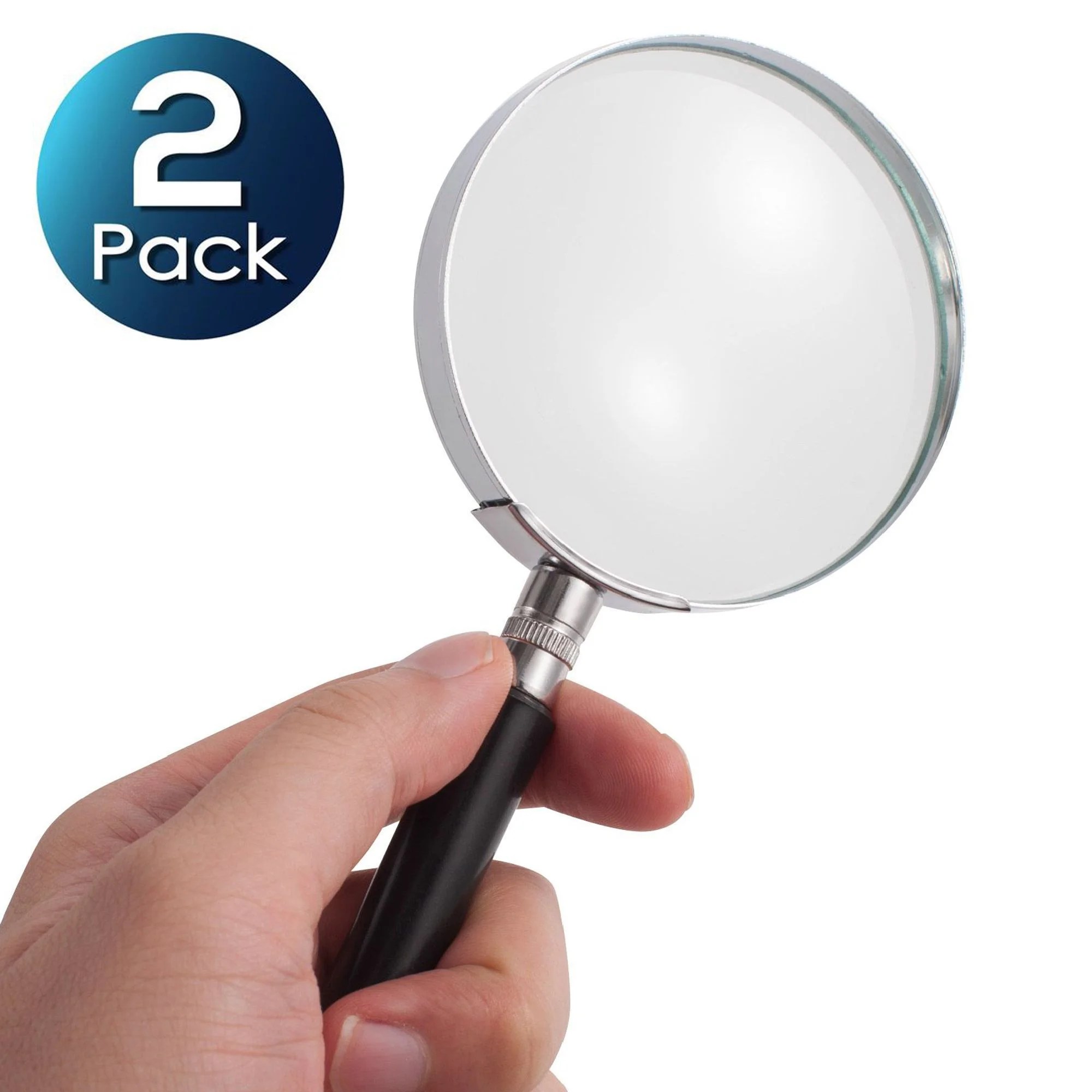 2 Pack Insten Compact Lightweight Handheld 5X Magnifier Jeweler Loupe
