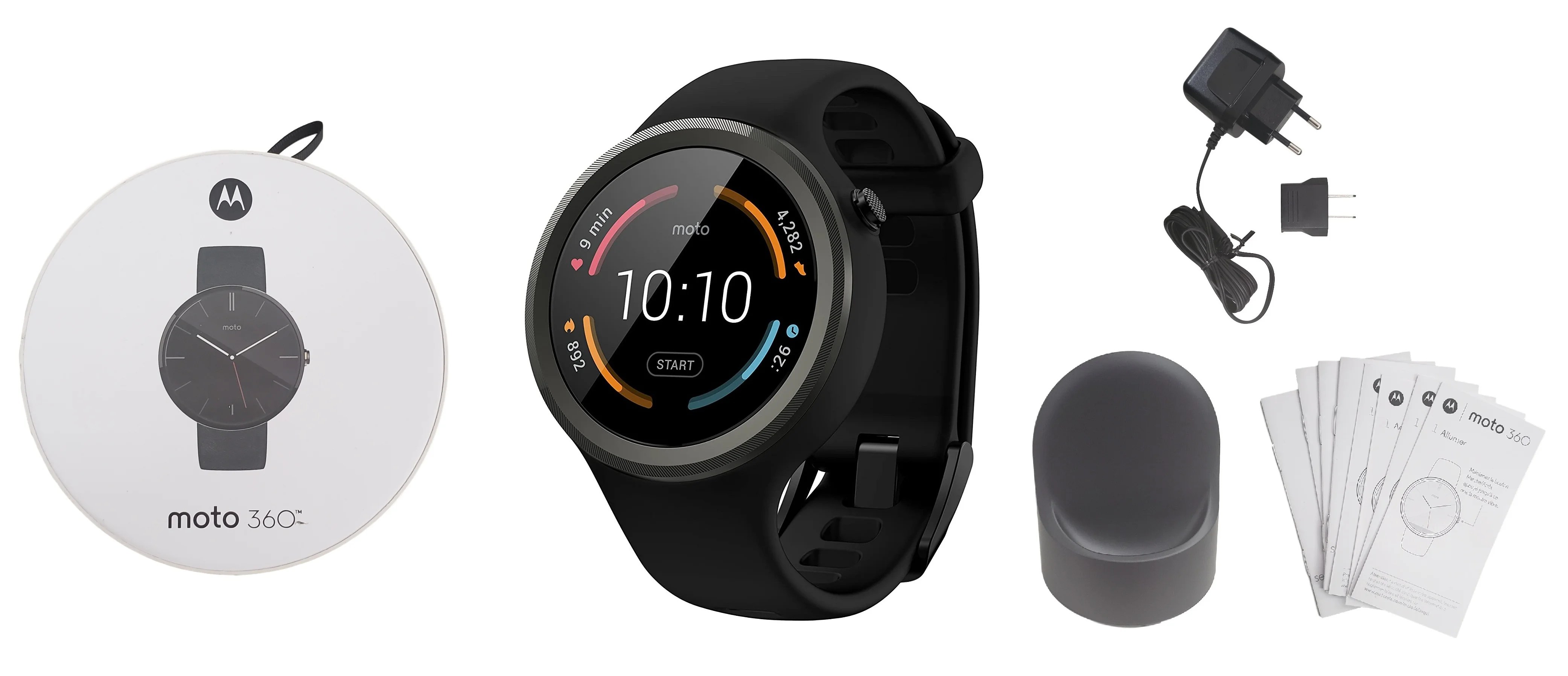 Motorola Moto 360 1st Gen Sport 45mm Smart Watch Black Metal Smartwatch