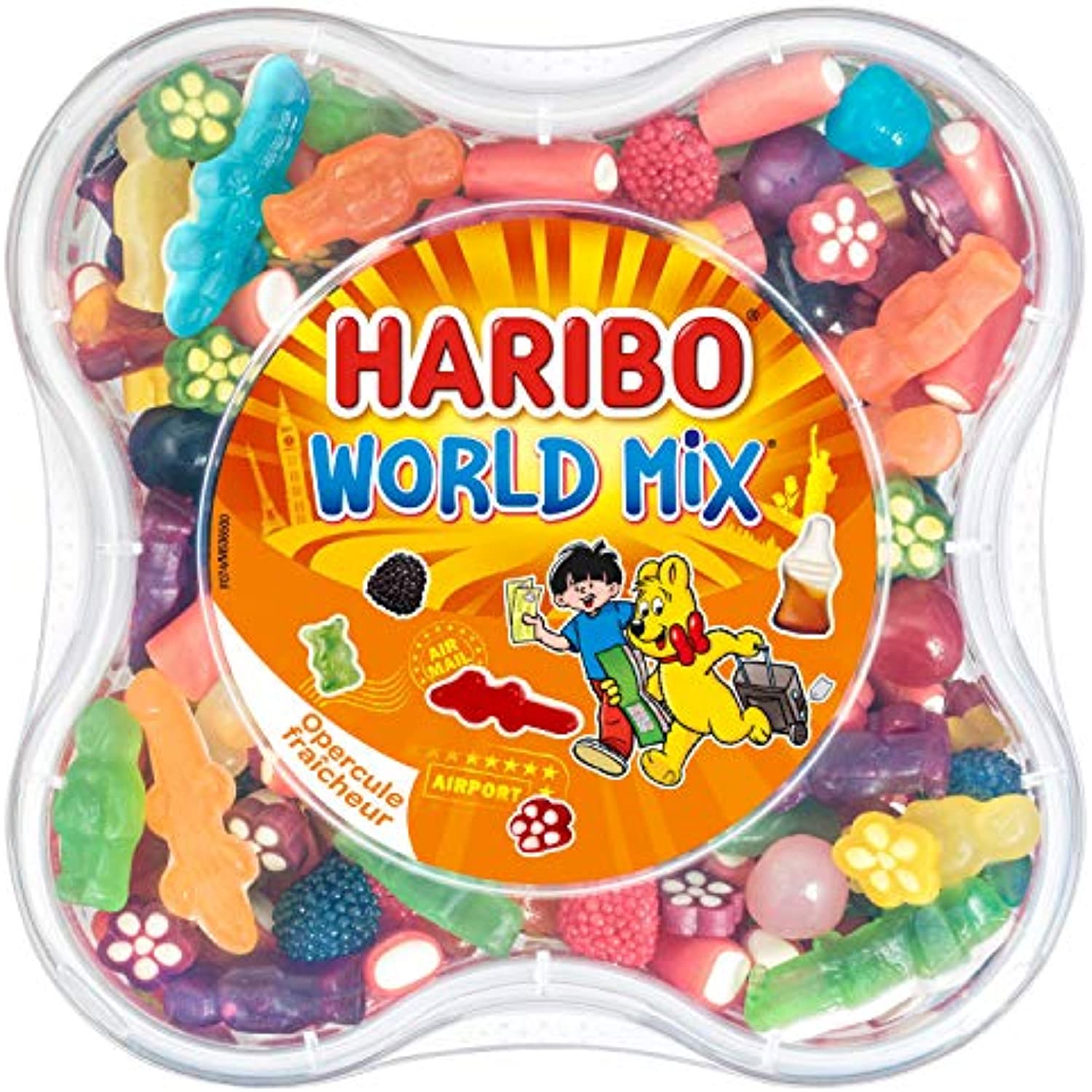 Haribo World Mix Resealable Plastic Container
