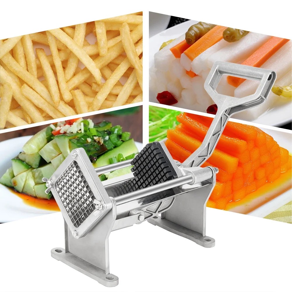 French Fry Cutter, Stainless French Fries Machine with Single 3/8 Blade