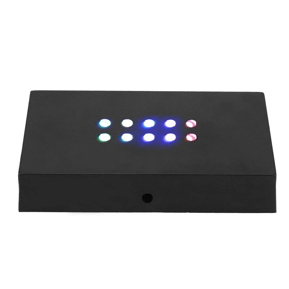 Tebru LED Light Lamp Display Stand Crystal Glass Art Base Holder US