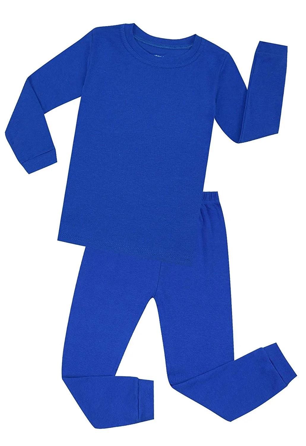 Elowel Pajamas Elowel Boys Blue Solid 2 Piece Pajama Set 100 Cotton