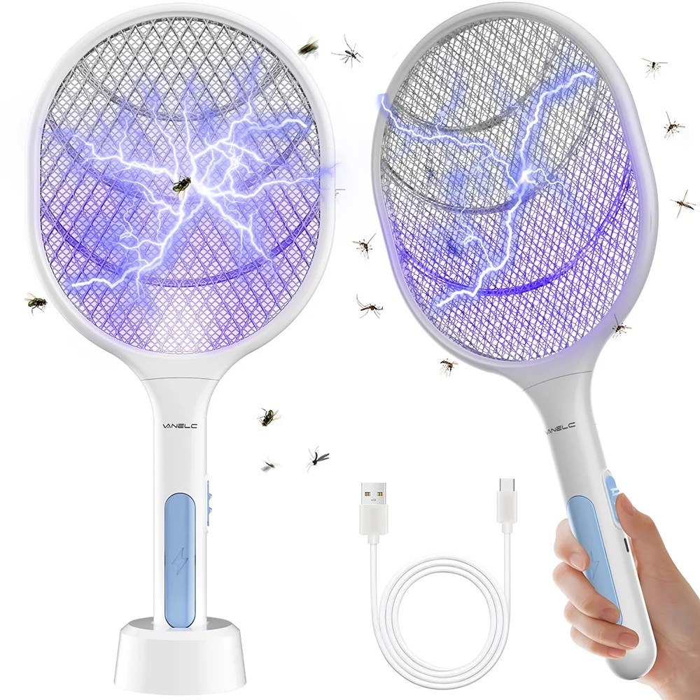 2 Pack Portable Handheld Insect Killer Racket Bug Zapper Rackets Fly
