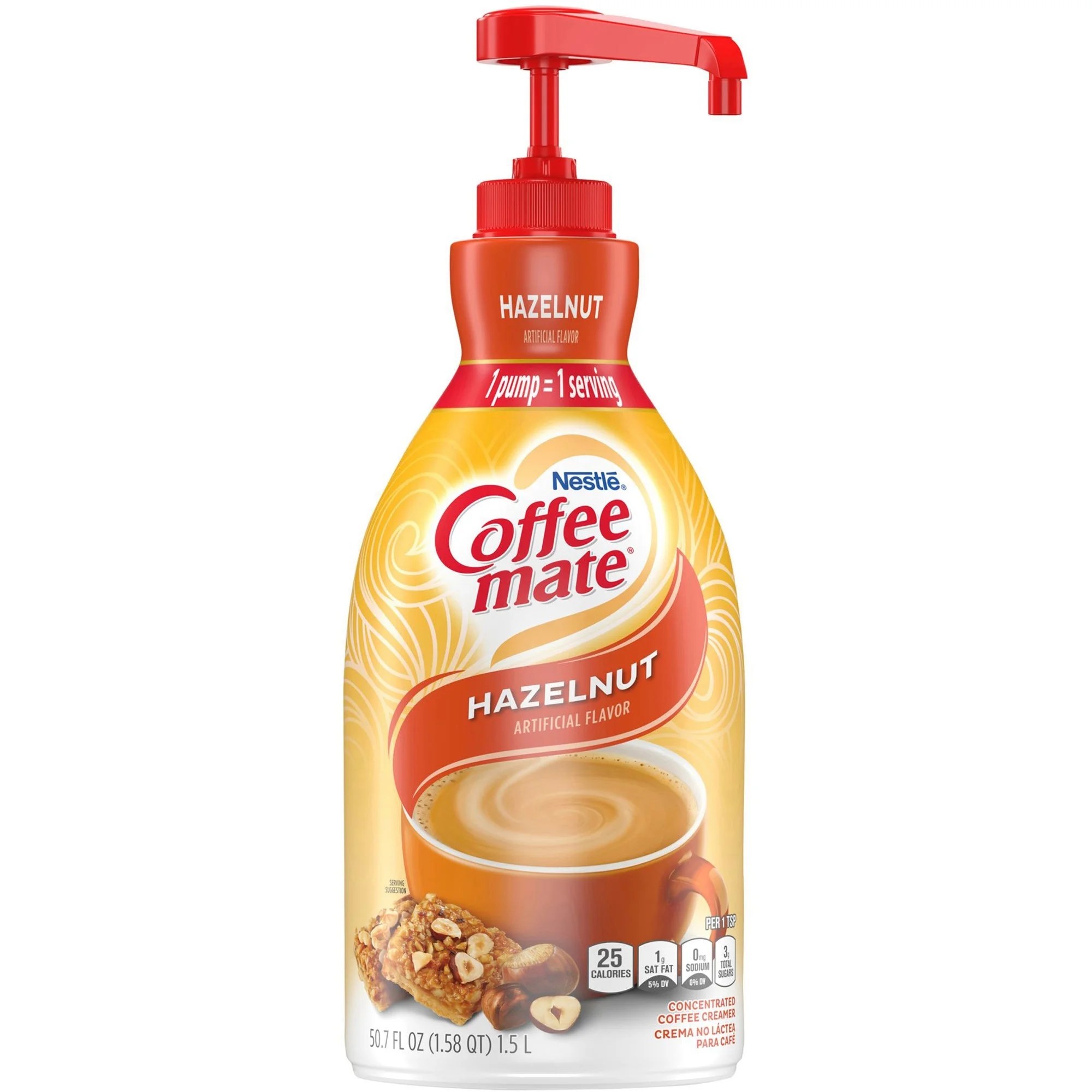 CoffeeMate Hazelnut Creamer (w/ Pump Bottle), 50.7 Fl Oz