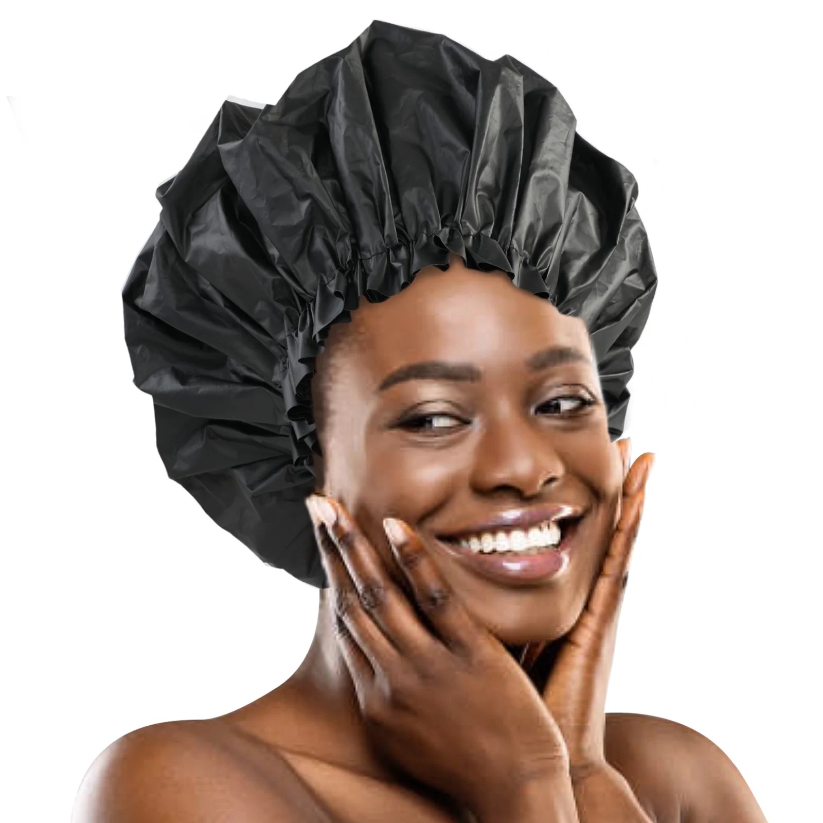 Extra Large Shower Cap, 2Pcs Jumbo Plastic Shower Caps for Women & Men