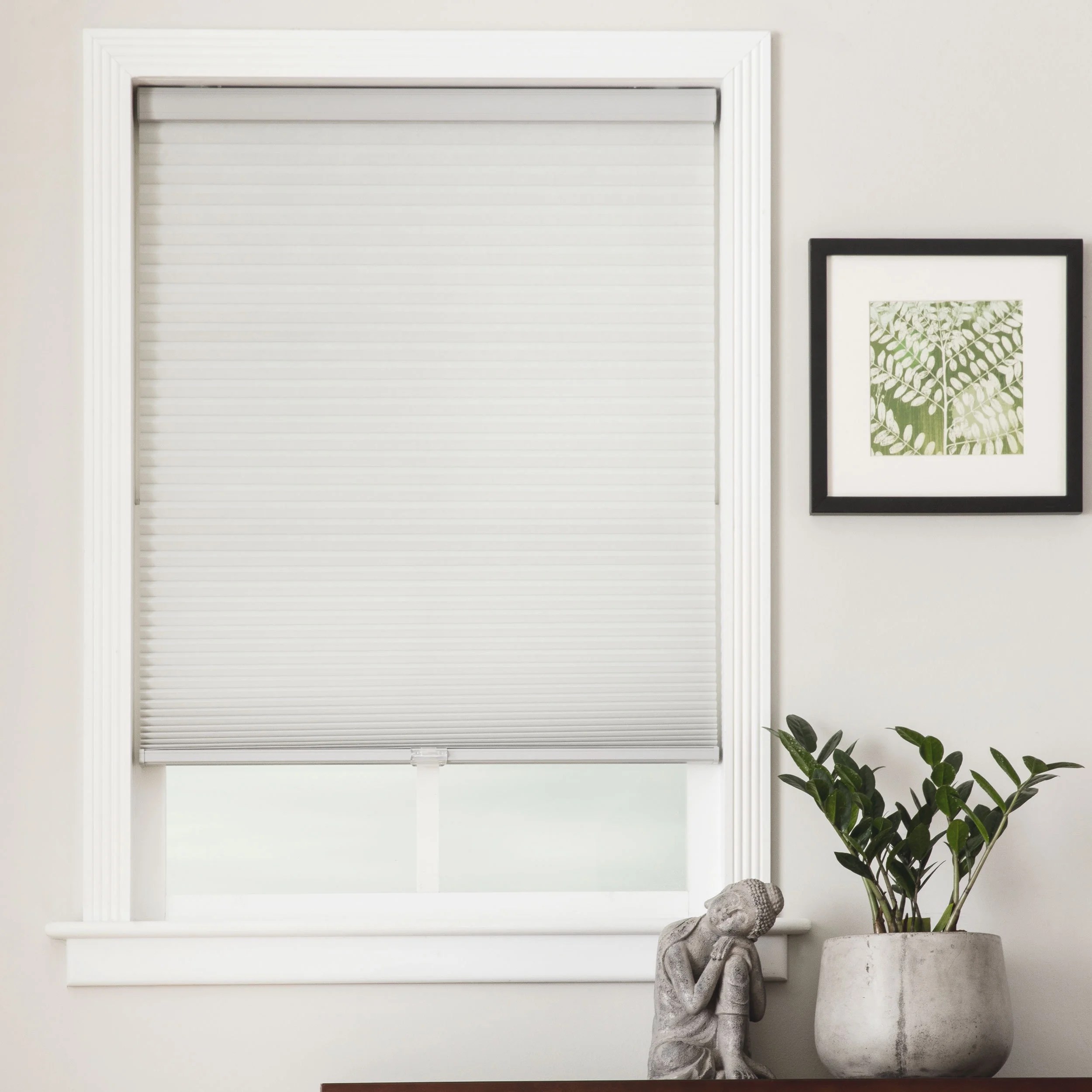 Arlo Blinds Single Cell Light Filtering Grey Cordless Cellular Shades,18"Wx48"H