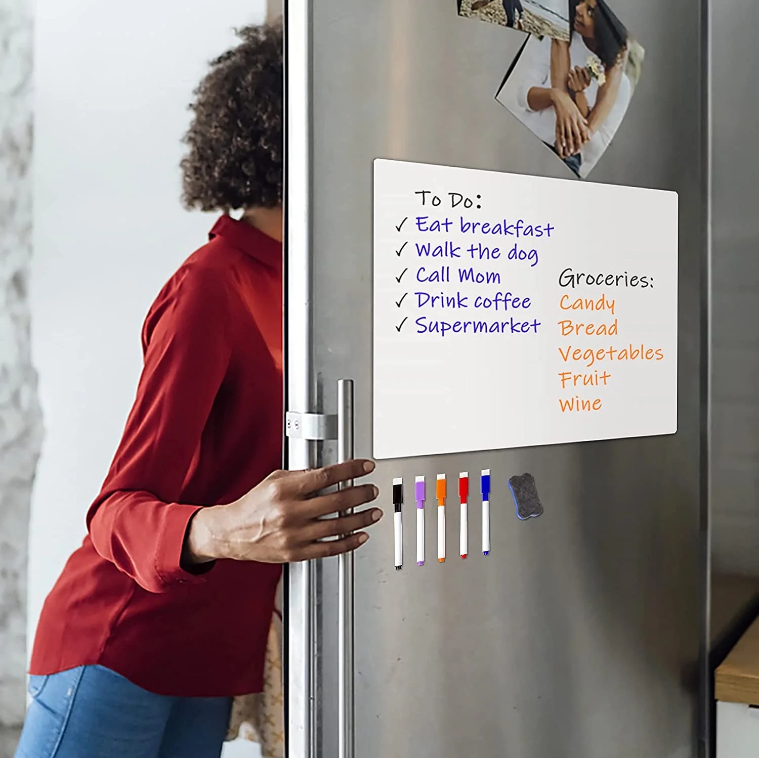 Dry Erase Whiteboard 17"x12" Sheet for Refrigerator with Stain
