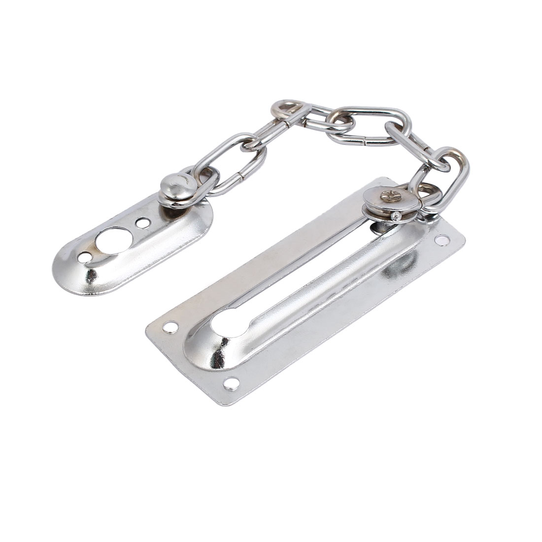 Home Door Gate Metal Security Bolt Chain Lock Silver Tone