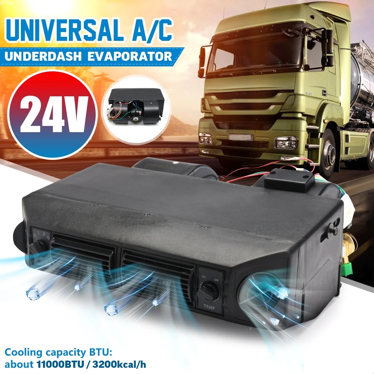 24V Classic Universal Under Dash Air Conditioning Evaporator Kit for