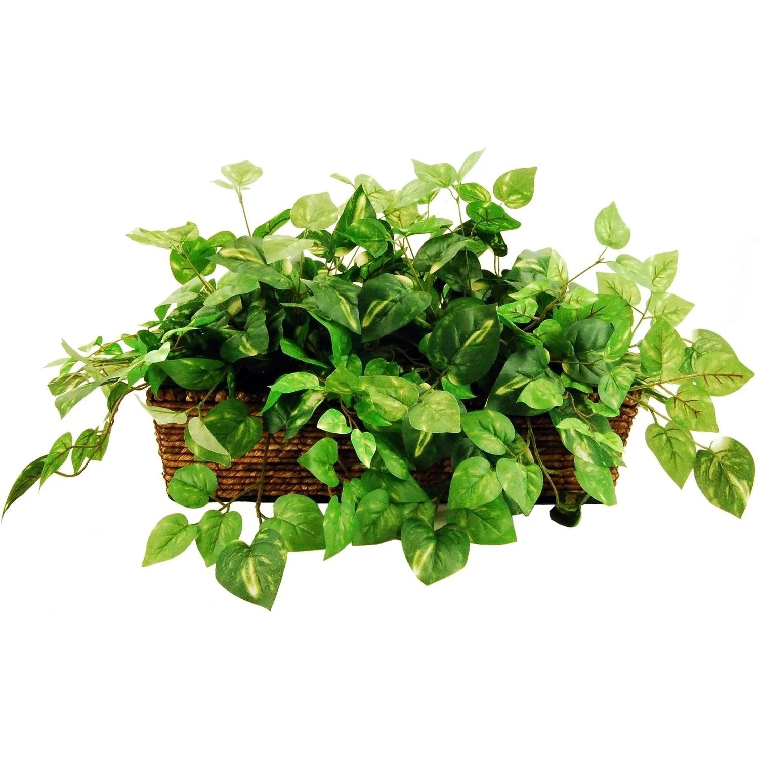 LCG Florals Deluxe Greenery Silk Plant with Ledge Basket