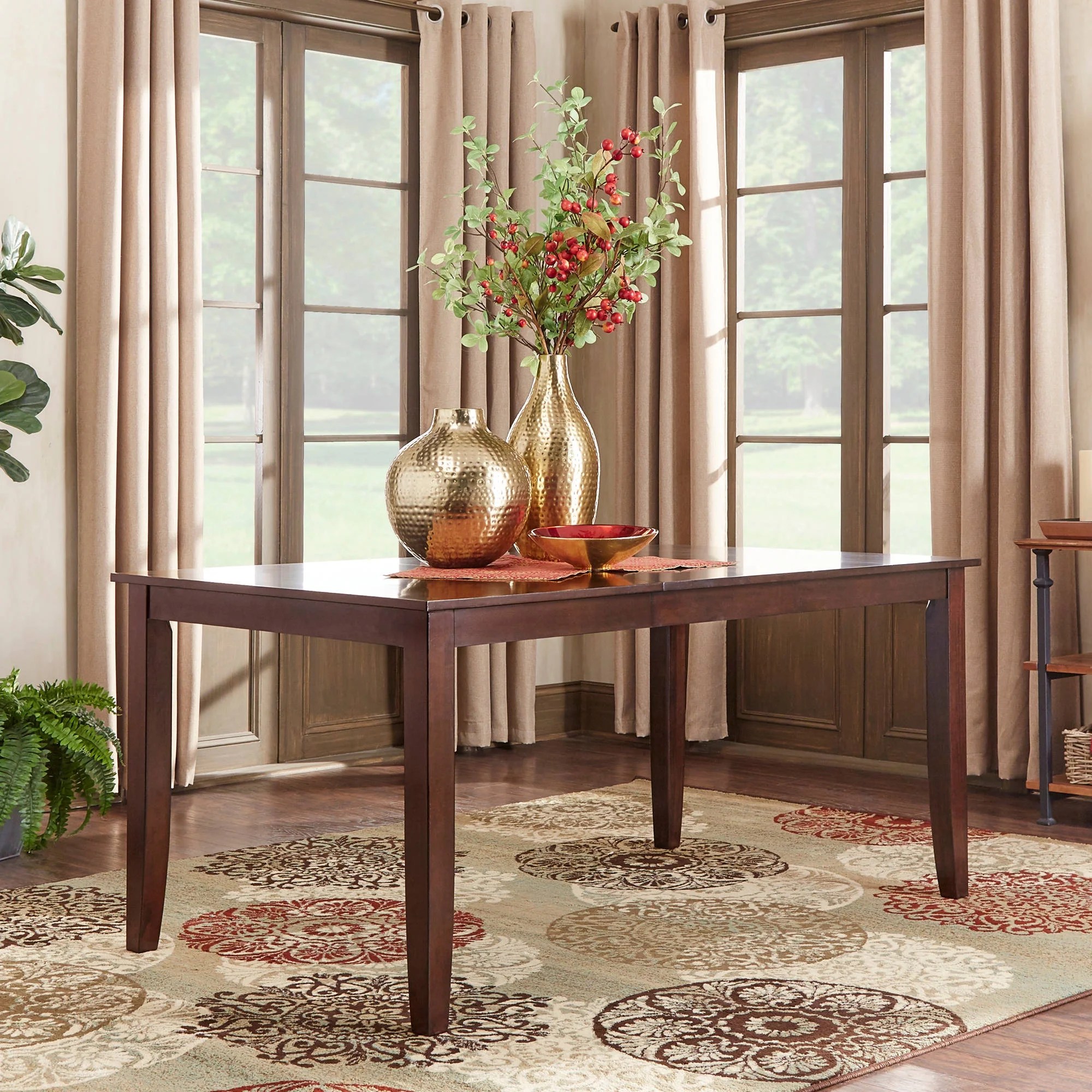 Weston Home Abram 66" Dining Table, Parson Table Leg