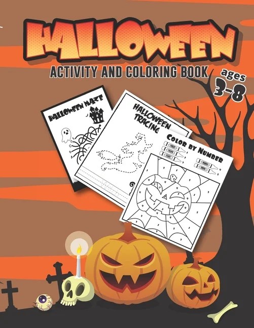Halloween Coloring and Activity Book Ages 38 Kids Halloween Sheets