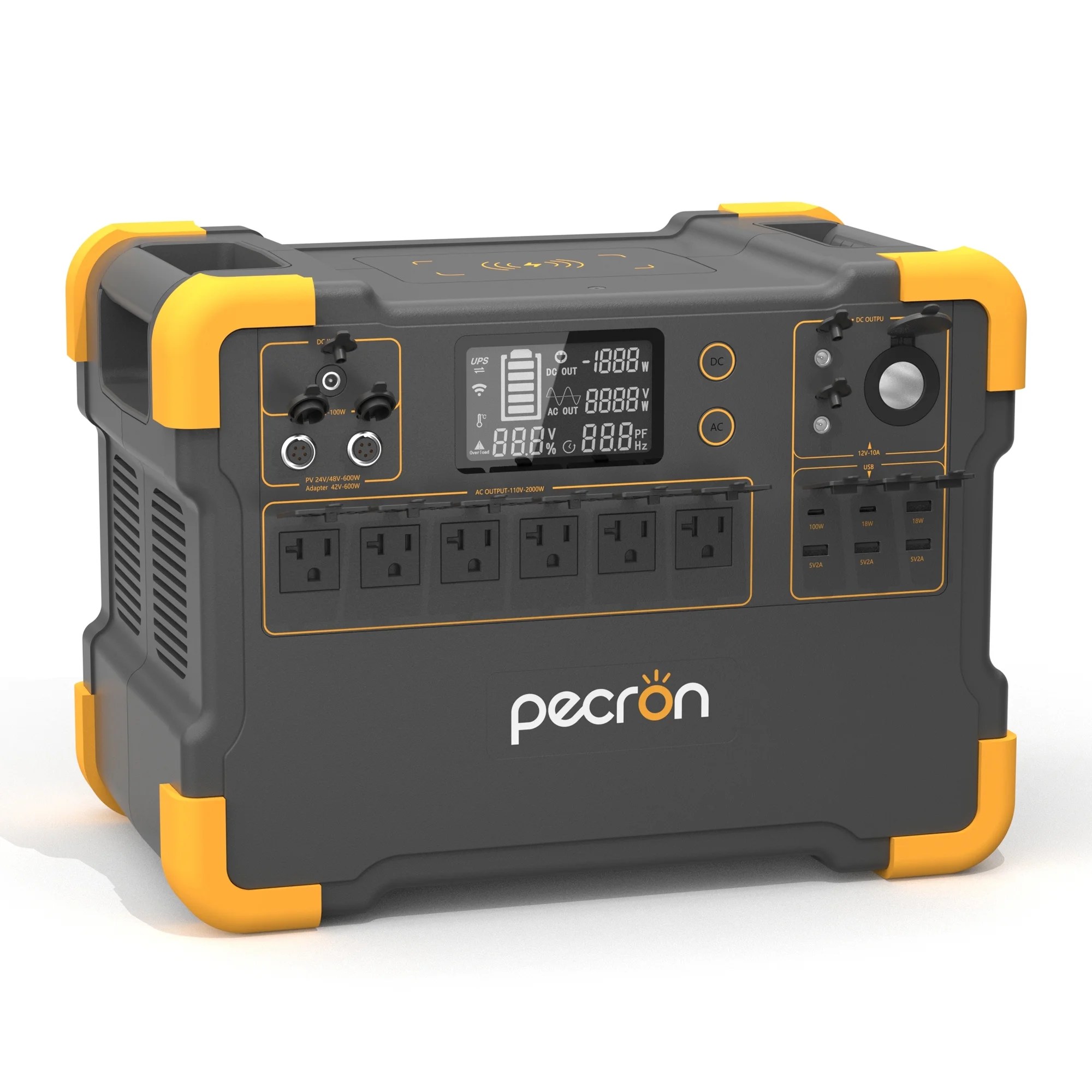 pecron E3000 Portable Power Station 2000W 3108Wh Solar Generator 6X110V