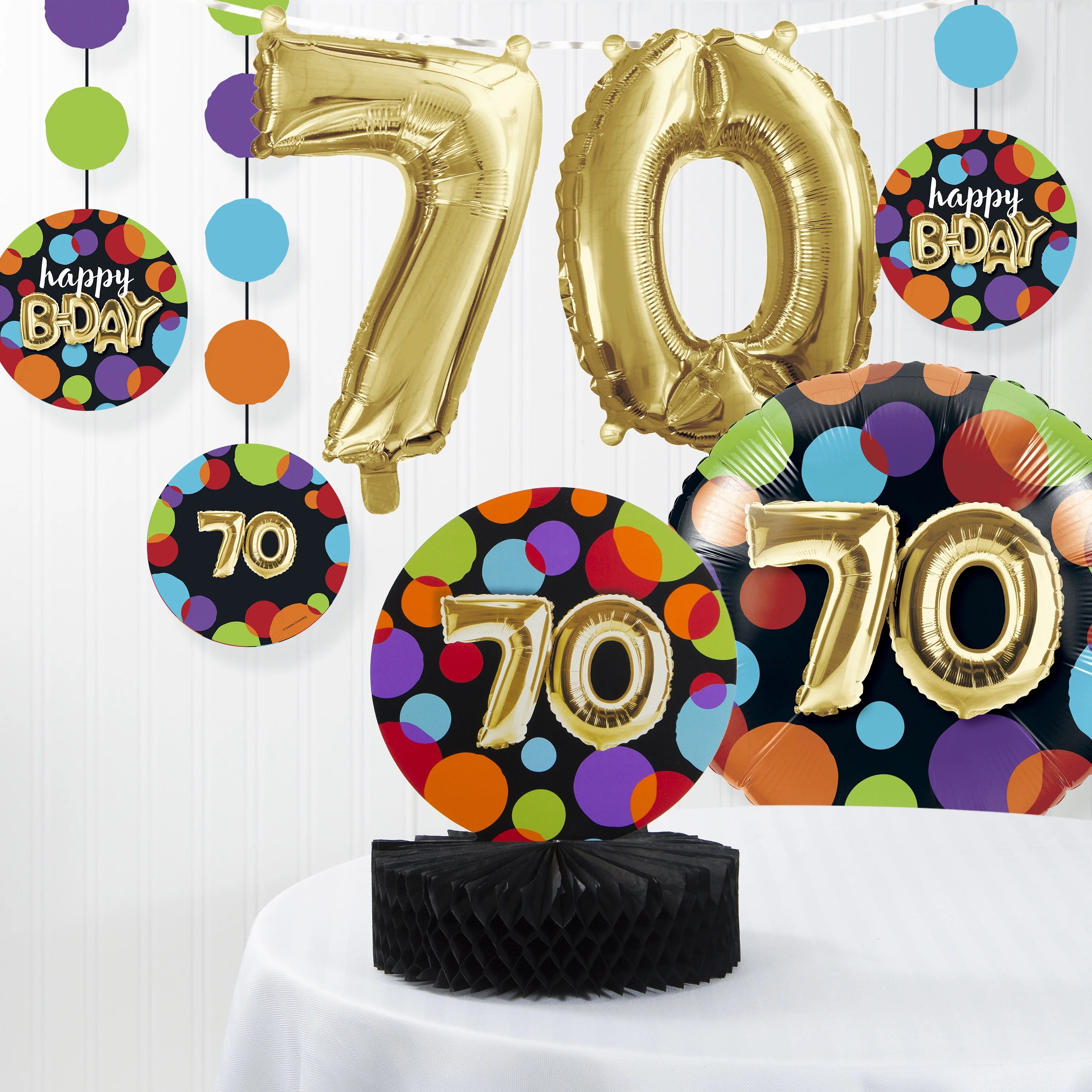 Balloon Birthday 70th Decorations Kit