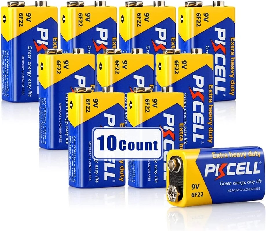 PKCELL 9V Batteries - Long-Lasting, 10 Year Shelf Life - Zinc Carbon 9