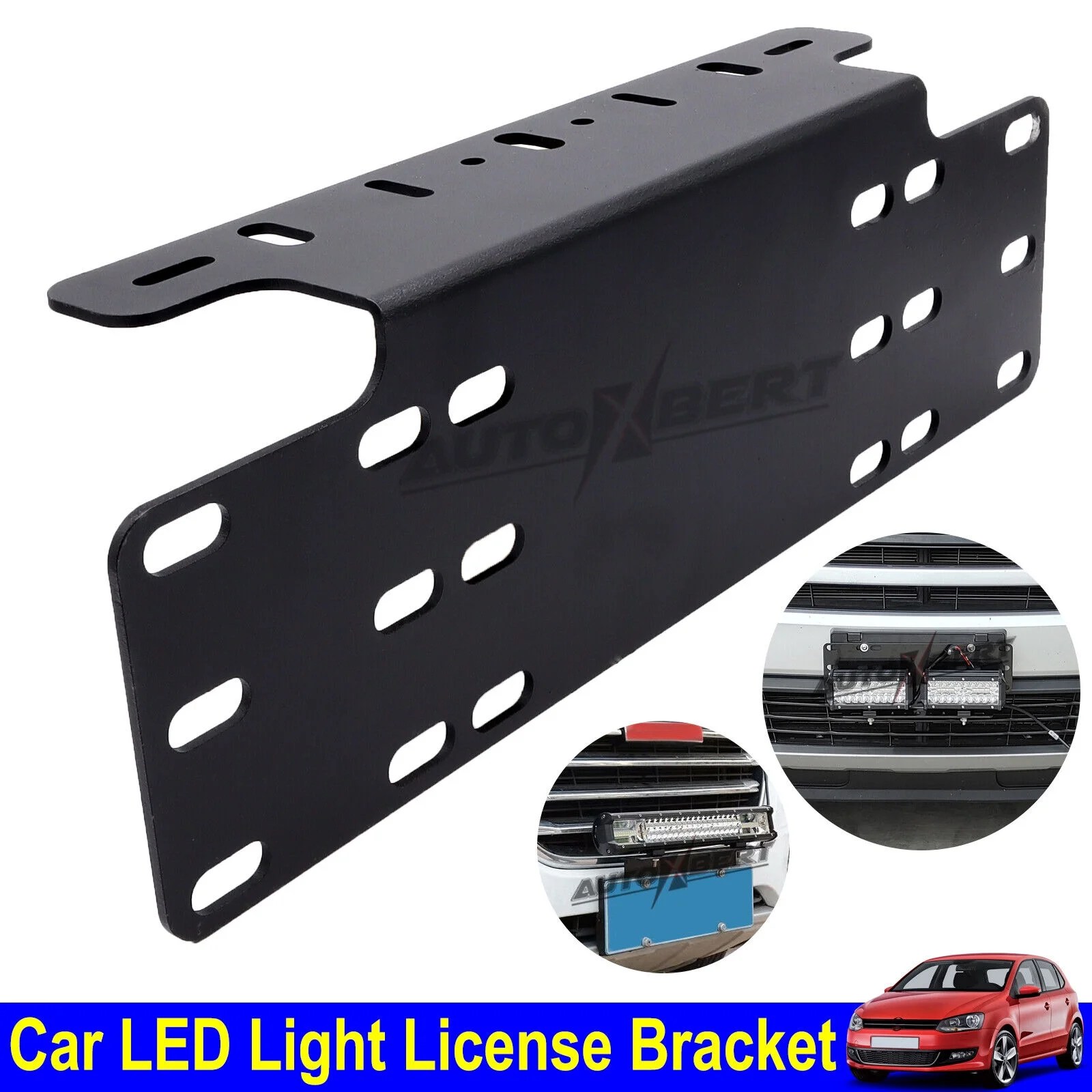 License Plate Bracket Light Bar Work Lights LED Front Bumper Holder