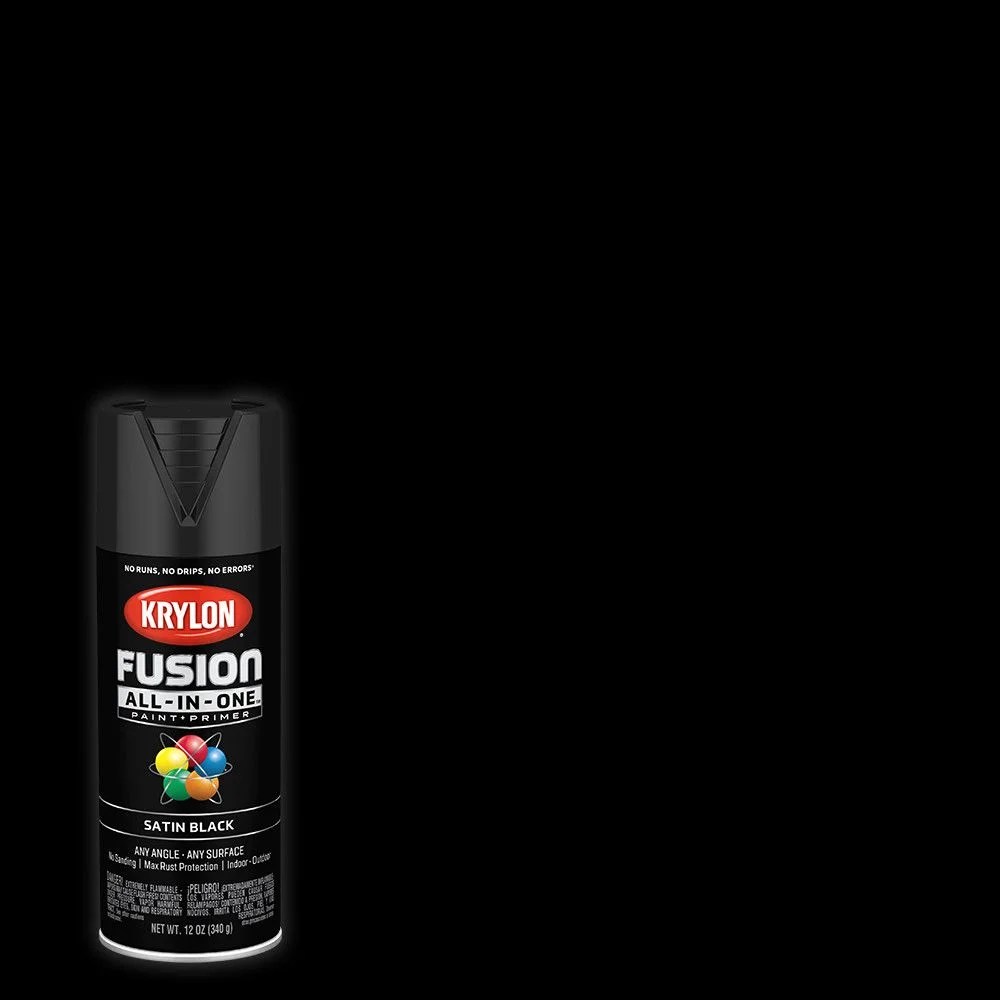 Krylon Fusion AllInOne, Satin, Black, 12 oz.