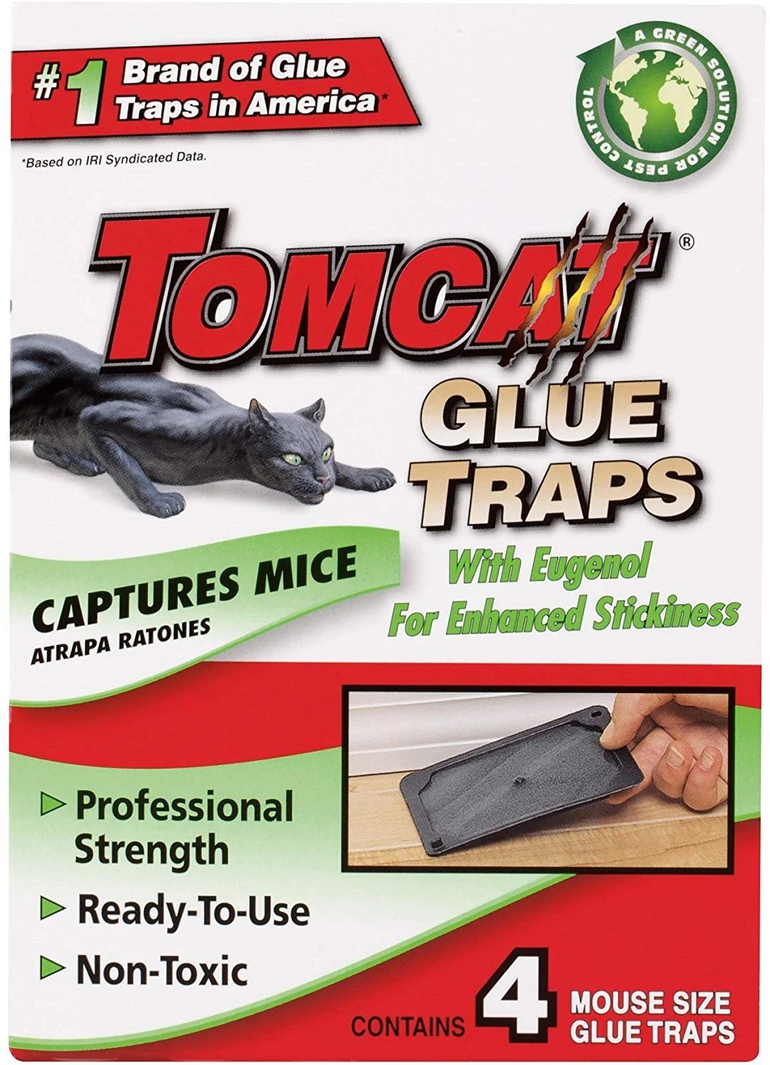 Tomcat Mouse Size Glue Traps, 4Pack Eugenol Formula