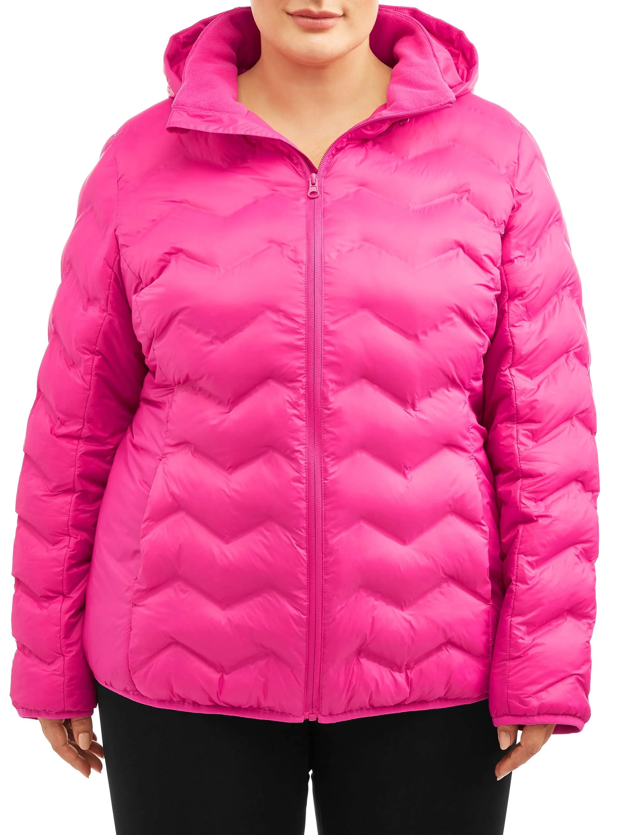 Time and Tru Time and Tru Women's Plus Size Puffer Coat with Hood