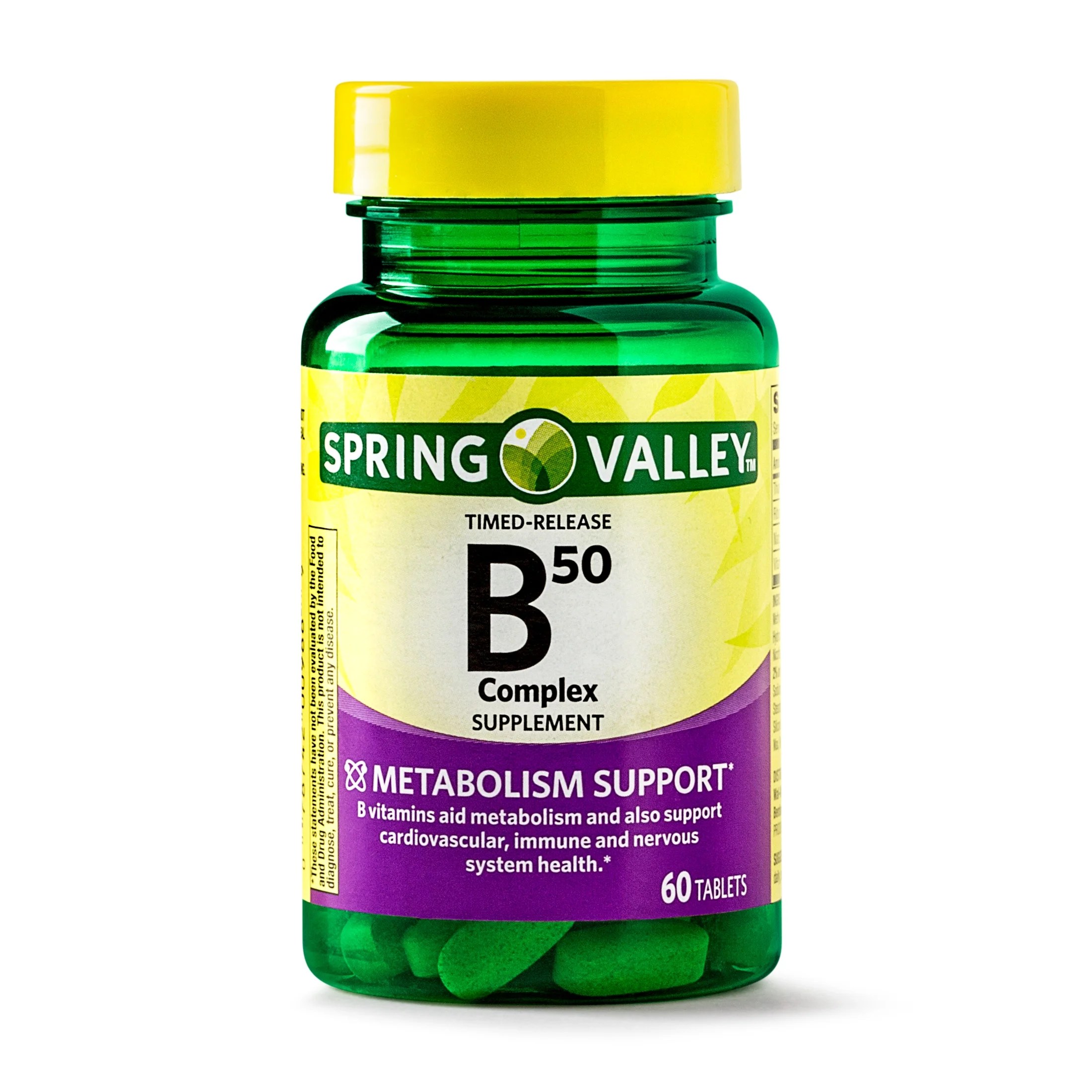 Spring Valley Vitamin B50 Complex Tablets, 60Ct