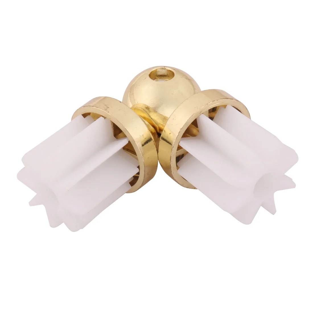 Metal Window Panel Curtain Rod Pole Corner Joint Connector Bracket Gold