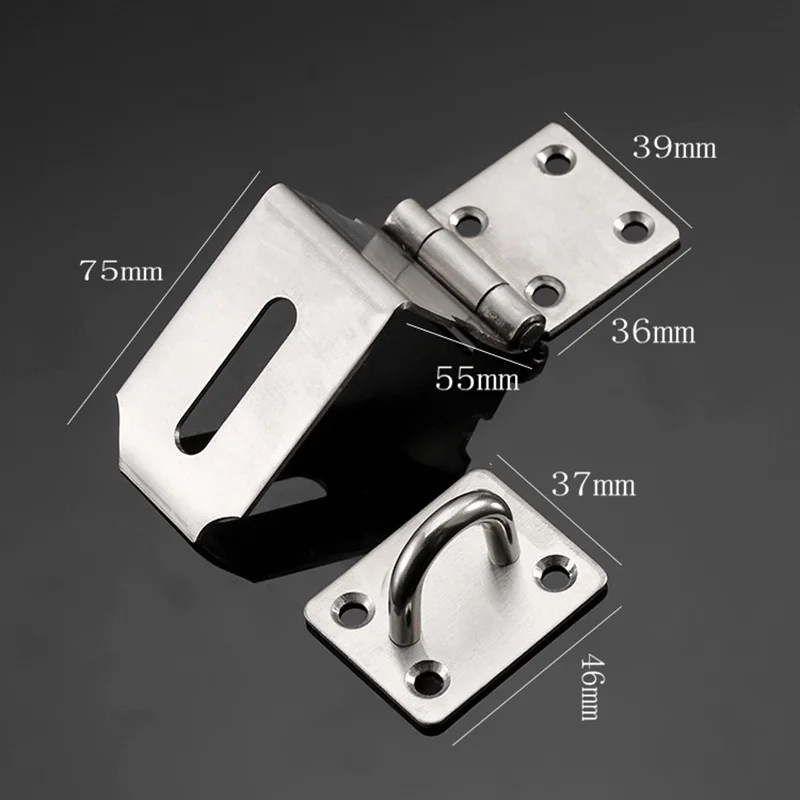 Right Angle Padlock Hasp 90 Degree Door Latch Hasp with Door Padlock