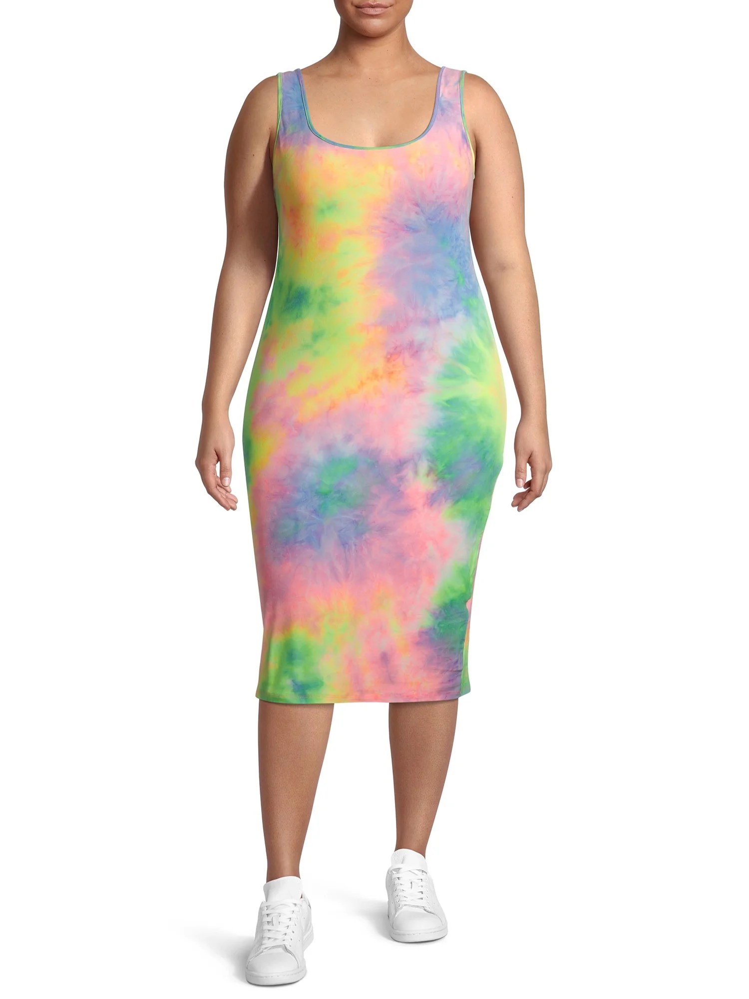 Derek Heart Derek Heart Women's Plus Size Scoop Neck Midi Dress