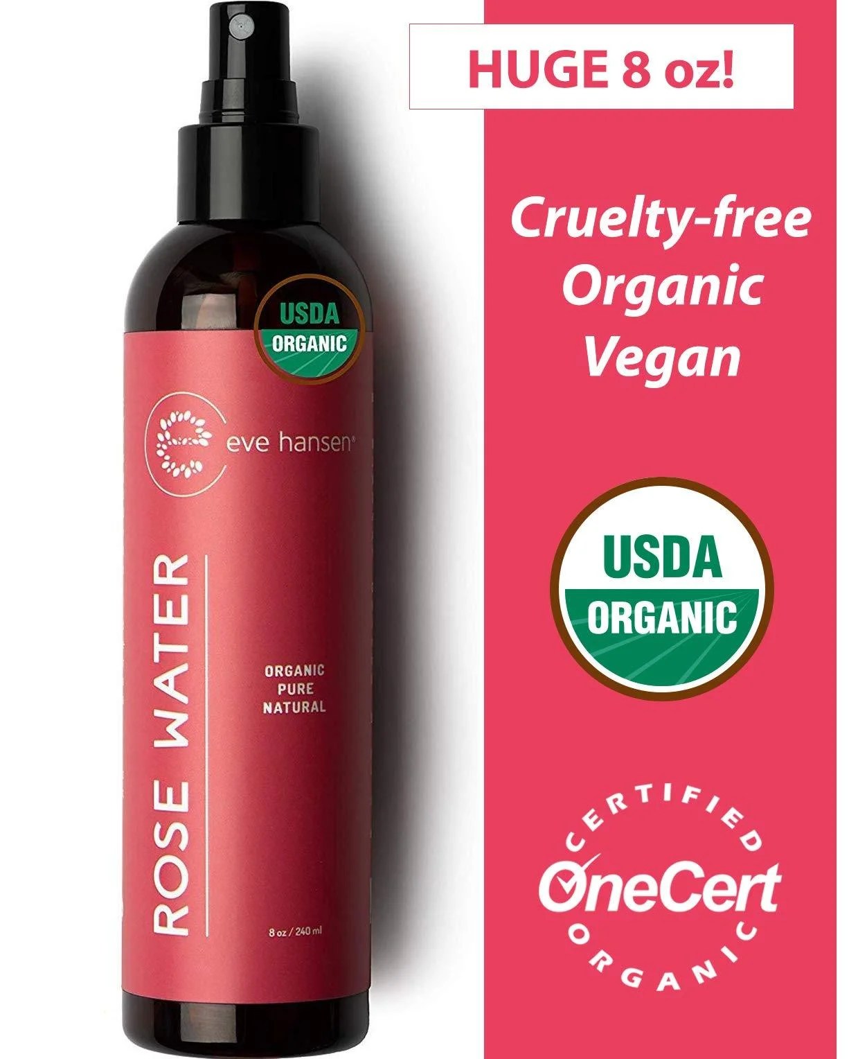 Eve Hansen Eve Hansen Organic Rose Water Spray for Face HUGE 8 oz