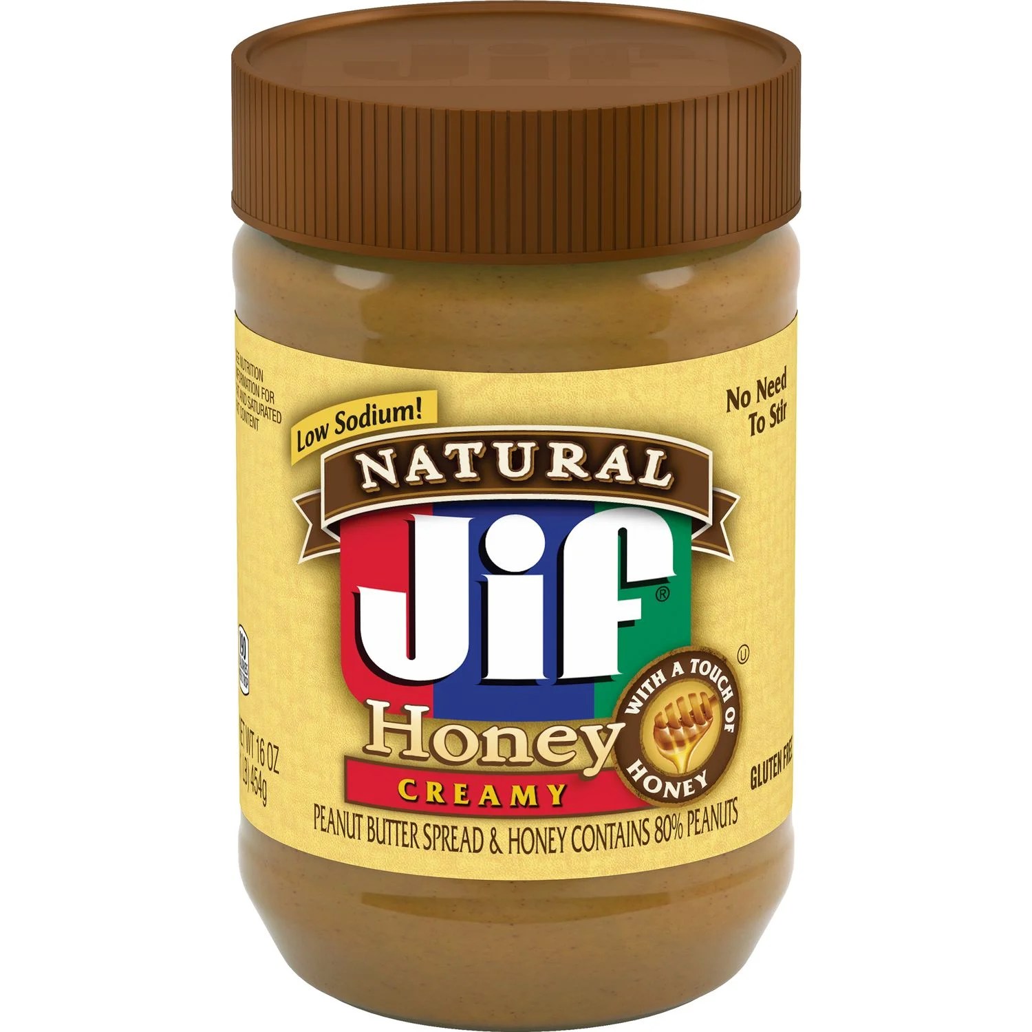 Jif Natural Creamy Peanut Butter Spread and Honey, 16 Ounces, Contains