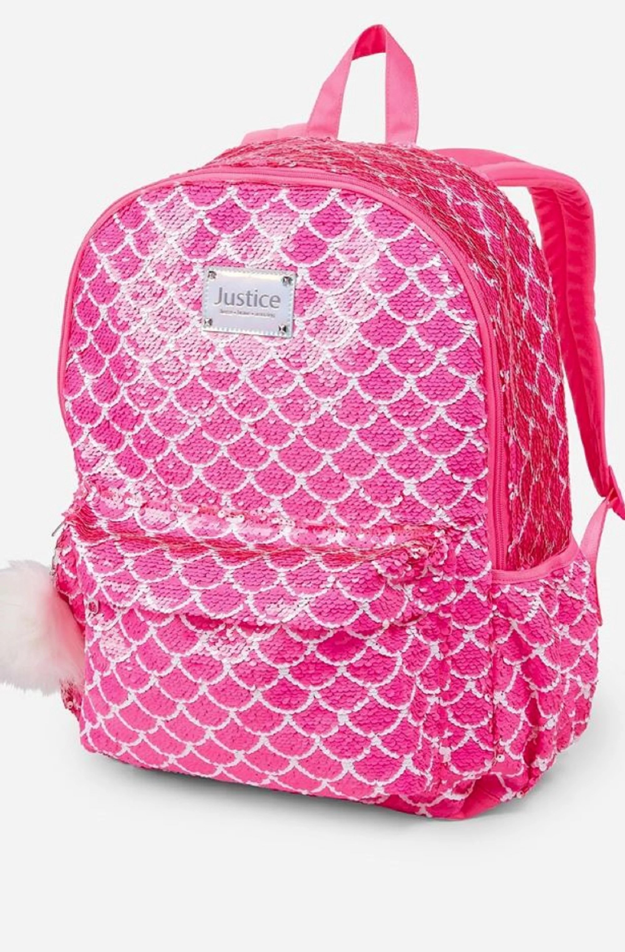 Justice Mermaid Sequin Backpack For Girls Pink Flip Large Back to