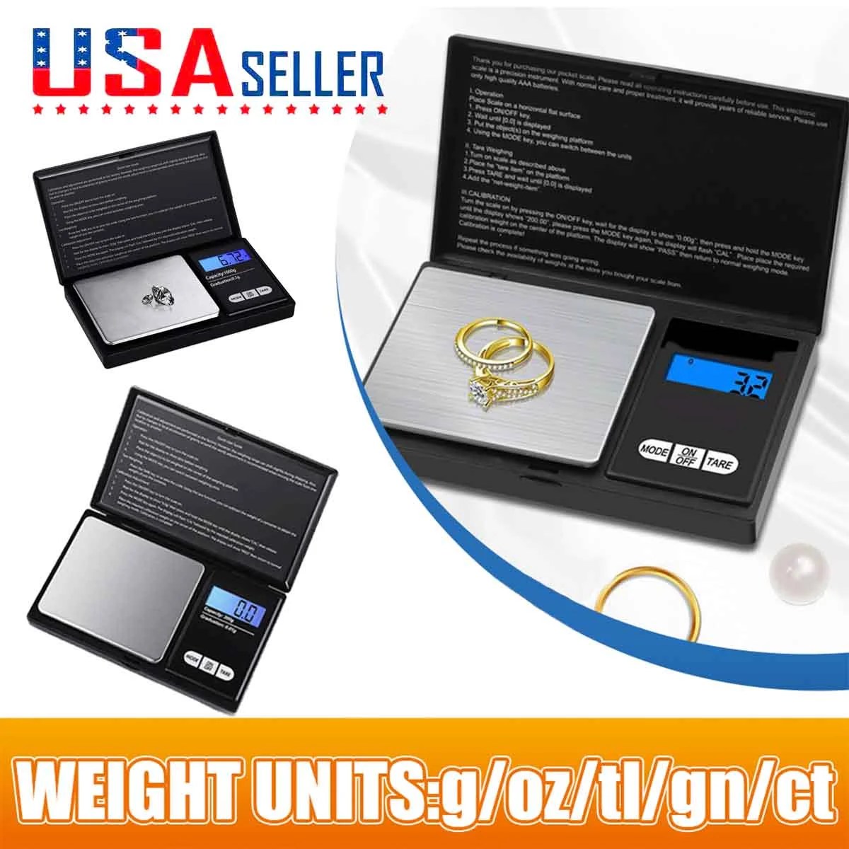 Weigh Gram Scale Digital Pocket Scale,1000g x 0.1g,Digital Grams Scale