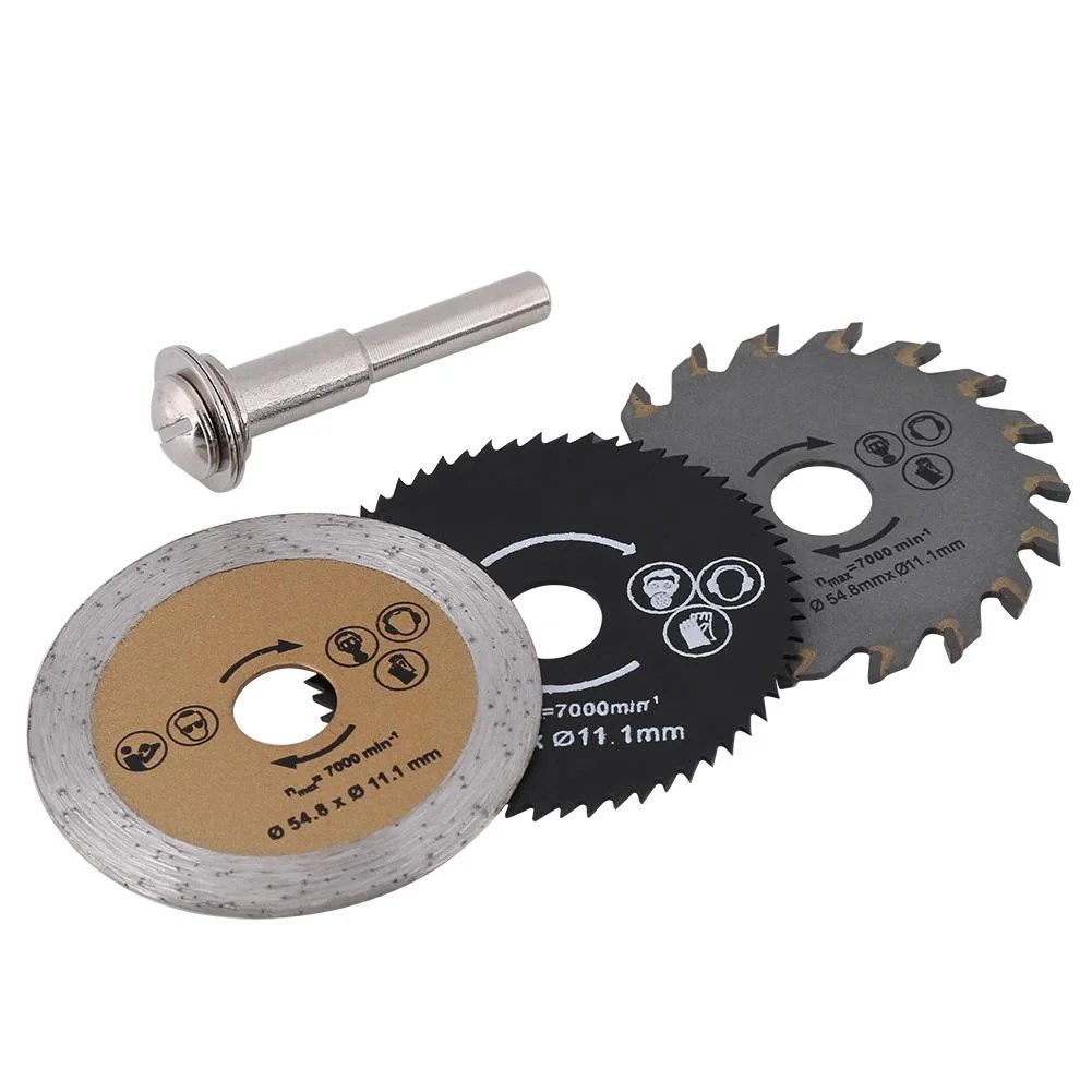Cergrey 3pcs 54.8mm HSS Mini Wood Circular Saw Blade Cutting Blade