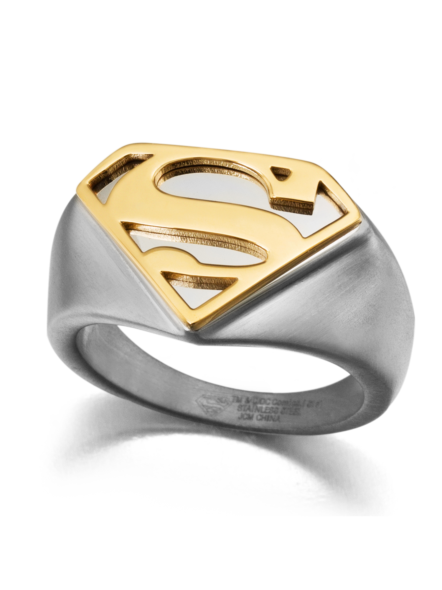 Stainless Steel TwoToned Superman Ring BrickSeek